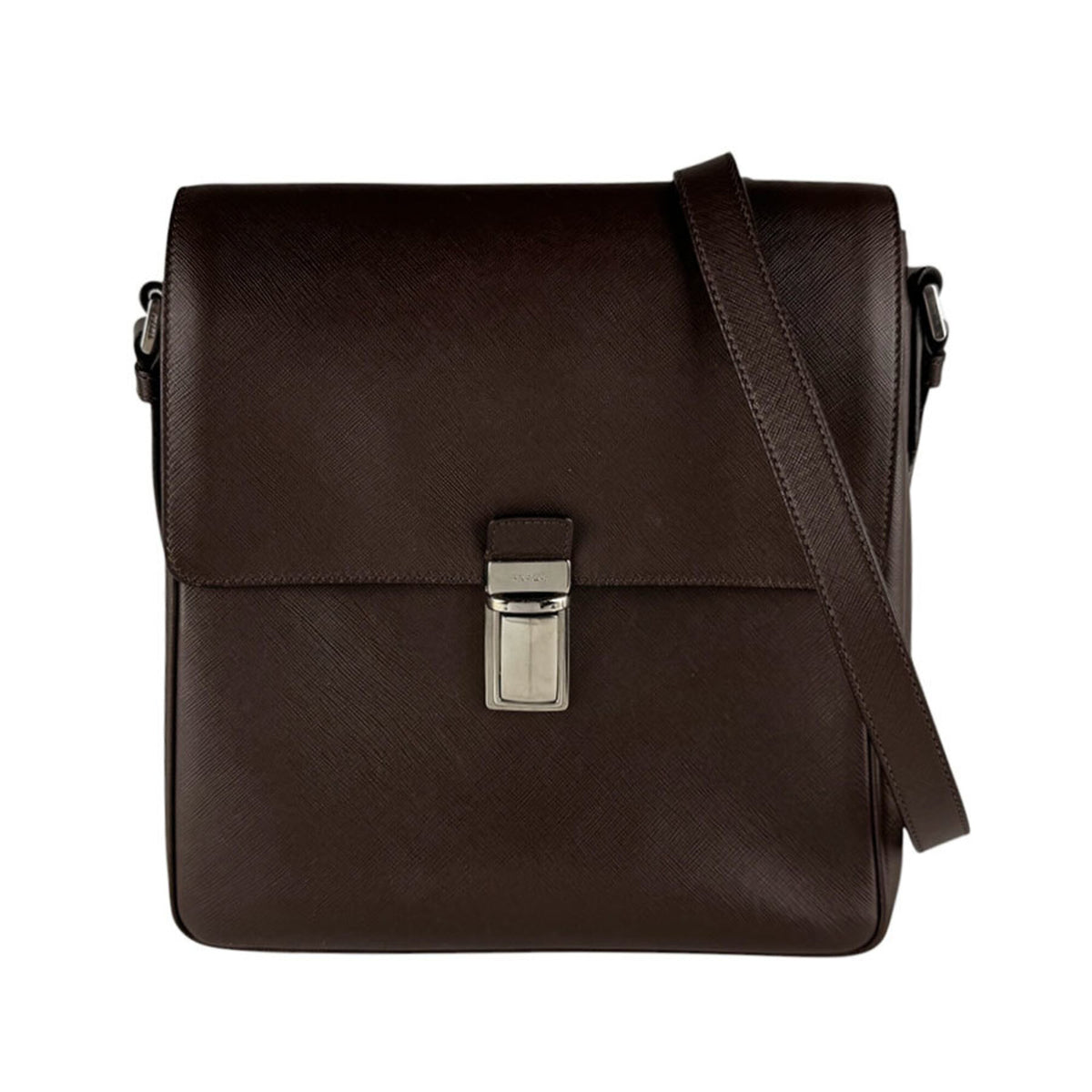 Prada Brown Leather Shoulder Bag (Pre-Owned)