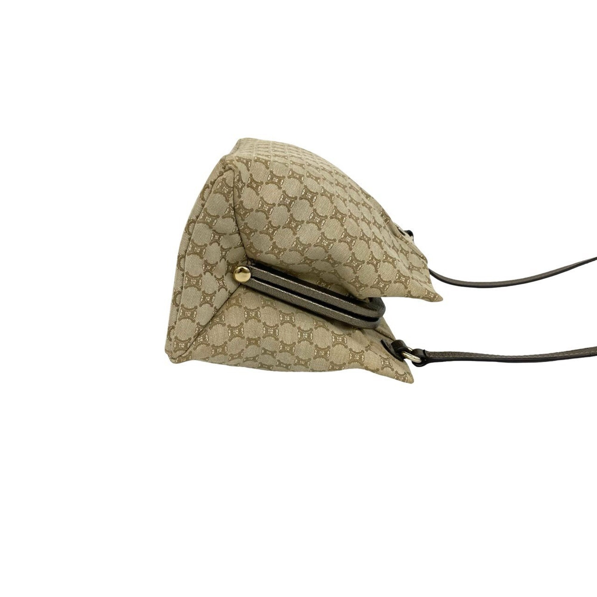Celine Beige Canvas Leather Pochette Shoulder Bag (Pre-Owned)