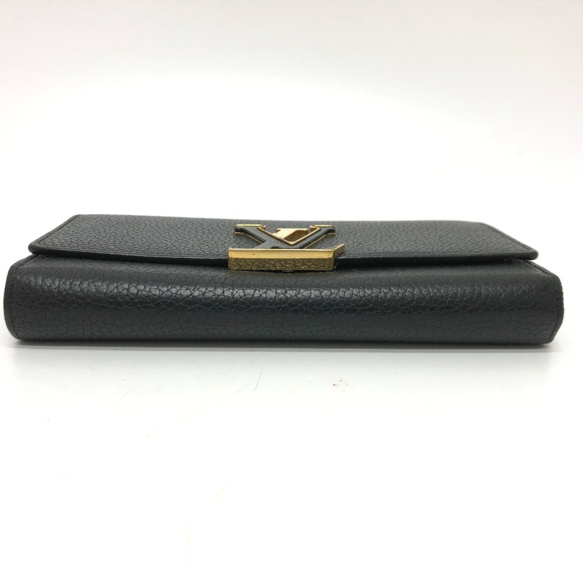 Louis Vuitton Black Leather Long Wallet (Bi-Fold) (Pre-Owned)