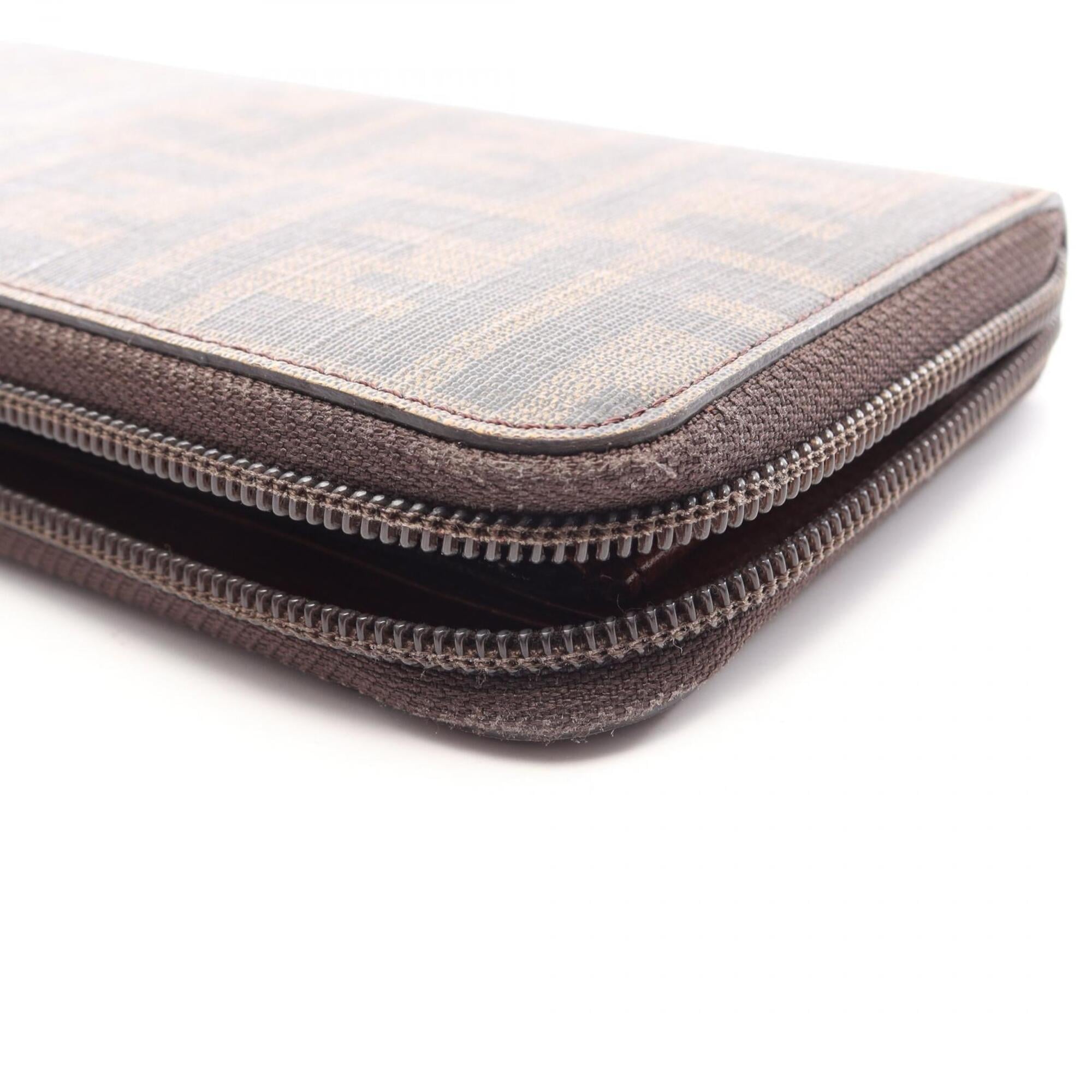 Fendi Black Brown Leather Pvc Long Wallet (Bi-Fold) (Pre-Owned)