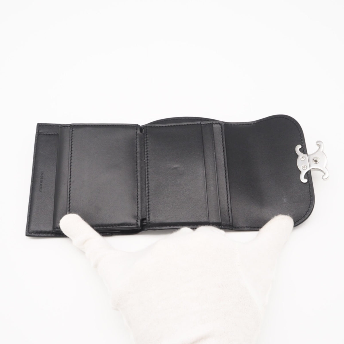 Celine Black Leather Wallet (Tri-Fold) (Pre-Owned)