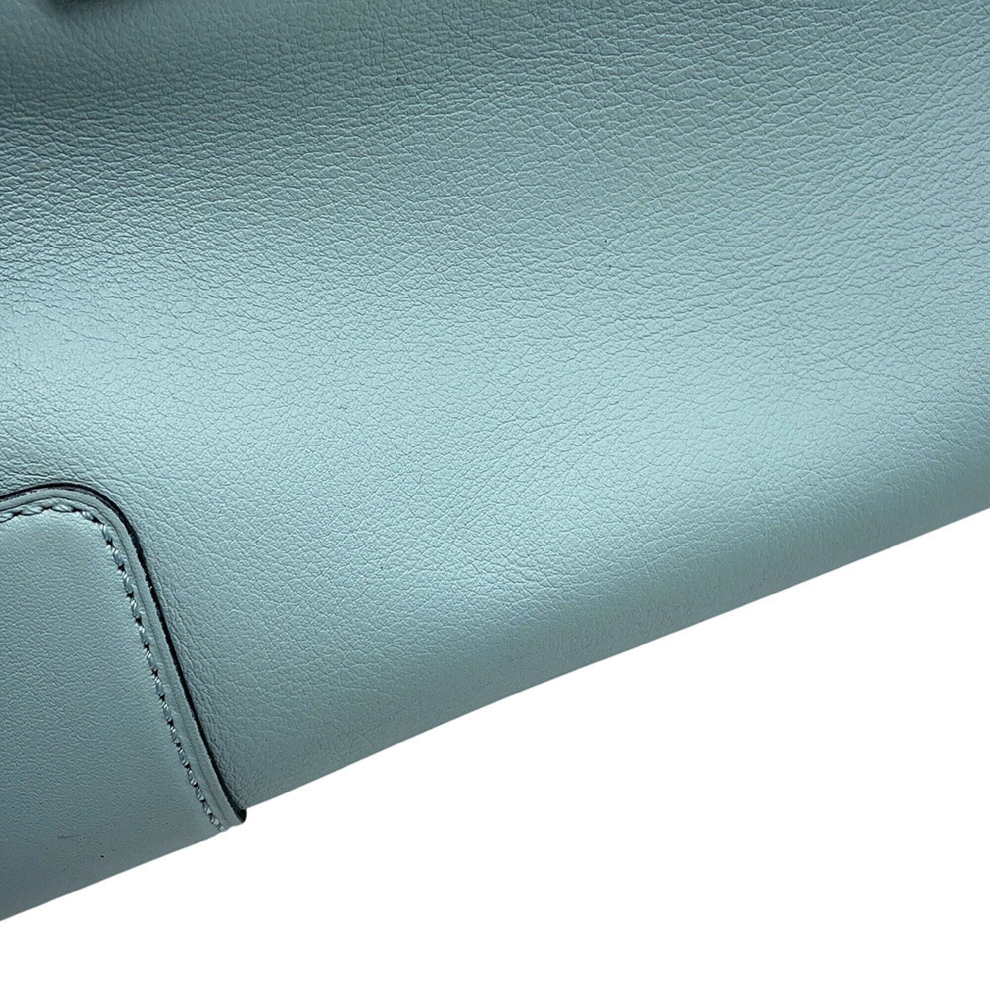 Loewe Amazona Light Blue Leather Handbag Shoulder Bag (Pre-Owned)