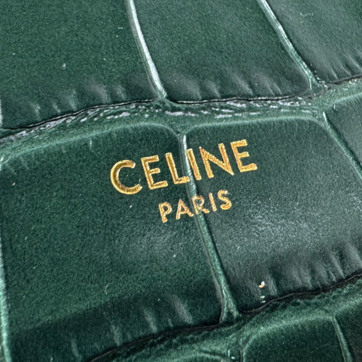 Celine Green Leather Fanny Pack Handbag Shoulder Bag (Pre-Owned)