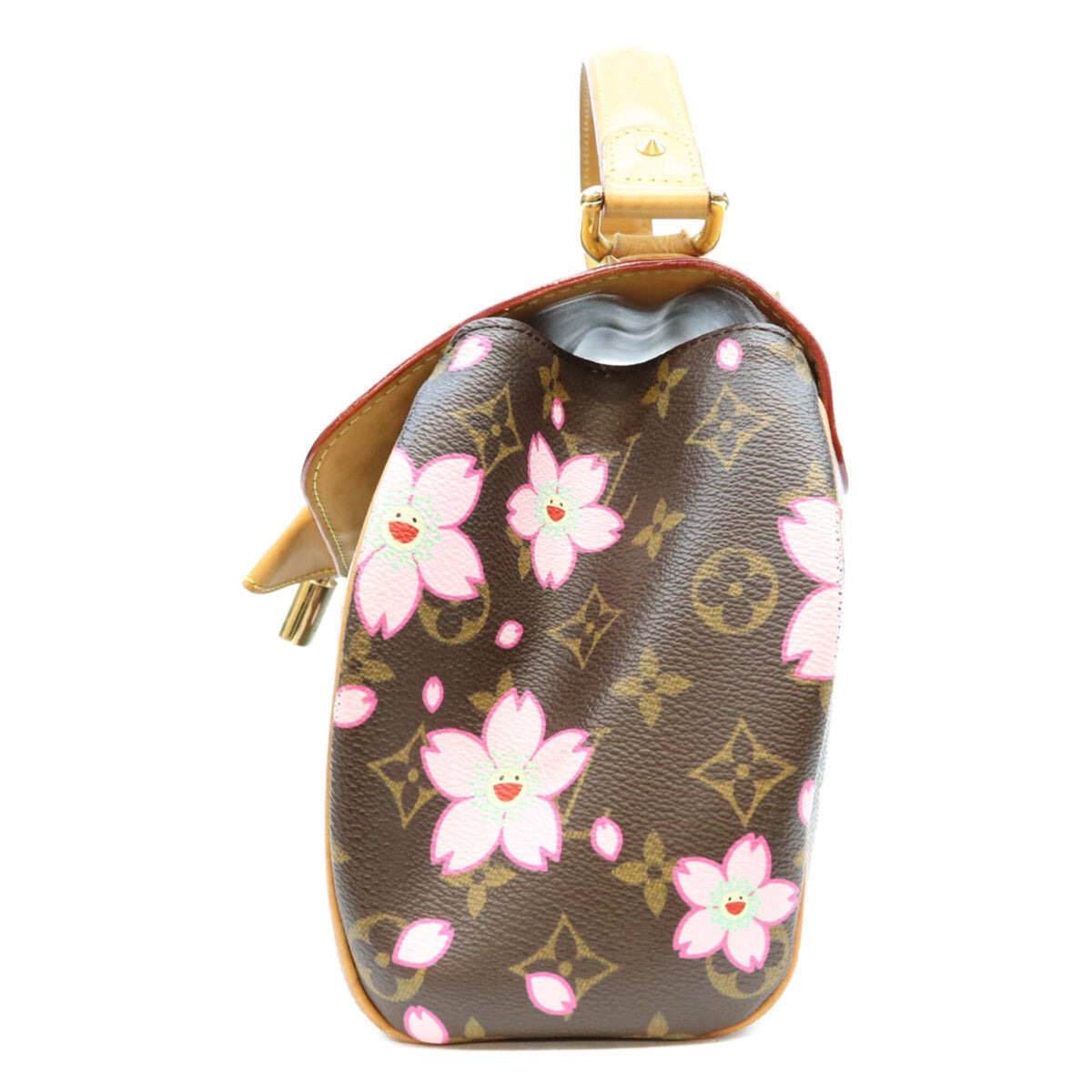 Louis Vuitton Brown Pink Monogram Cherry Blossom Handbag (Pre-Owned)