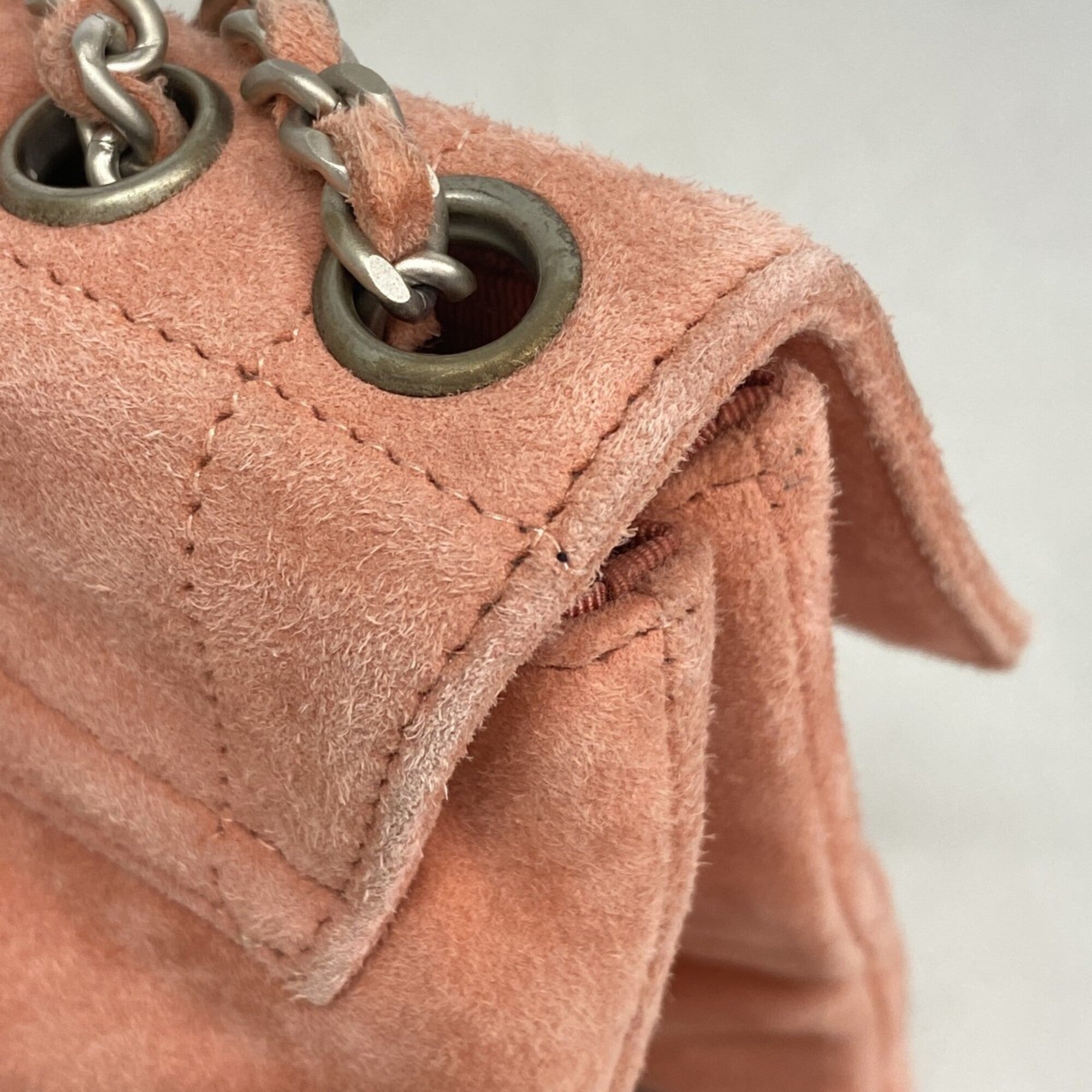 Chanel Pink Suede Shoulder Bag (Pre-Owned)