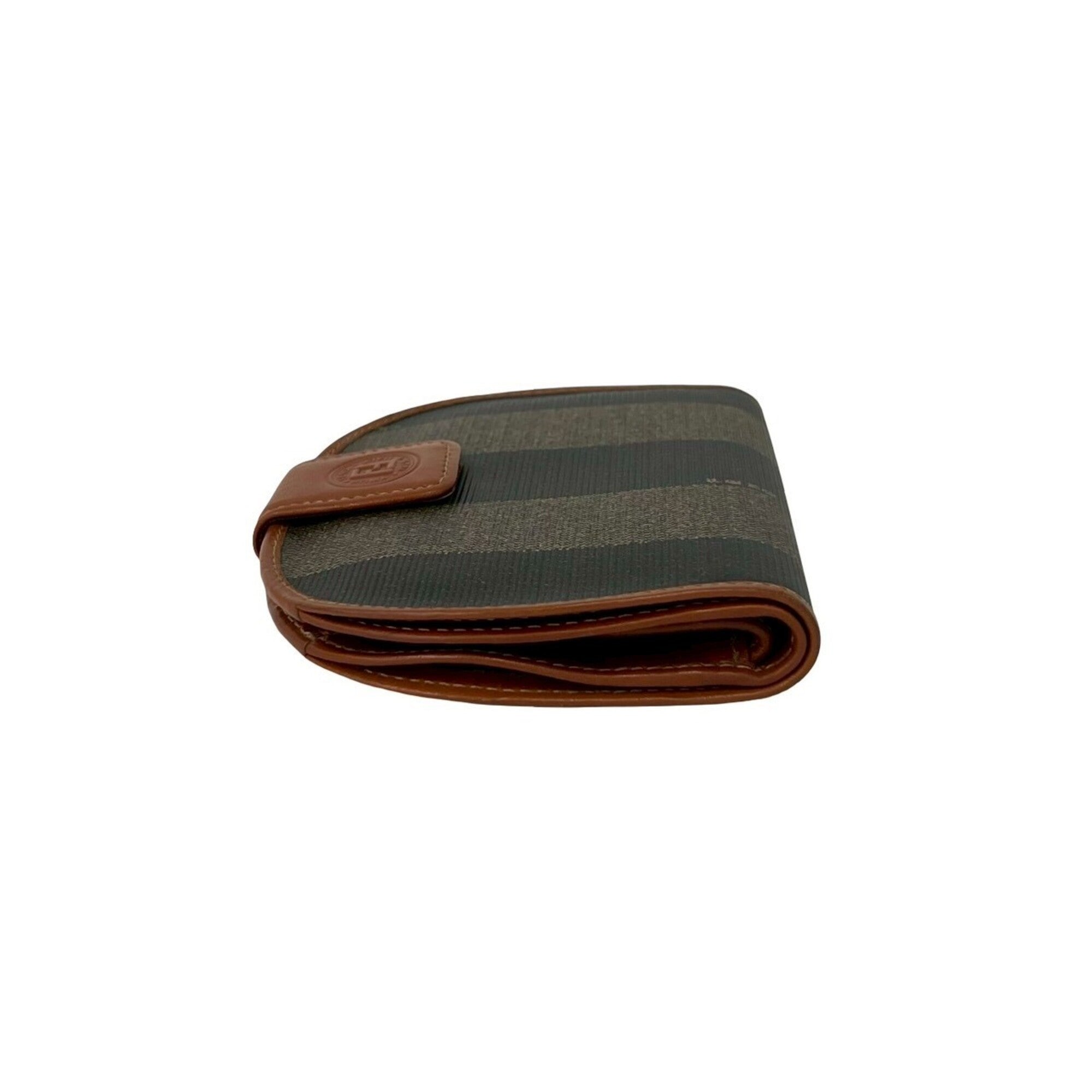 Fendi Black Brown Khaki Leather Pvc Wallet (Bi-Fold) (Pre-Owned)