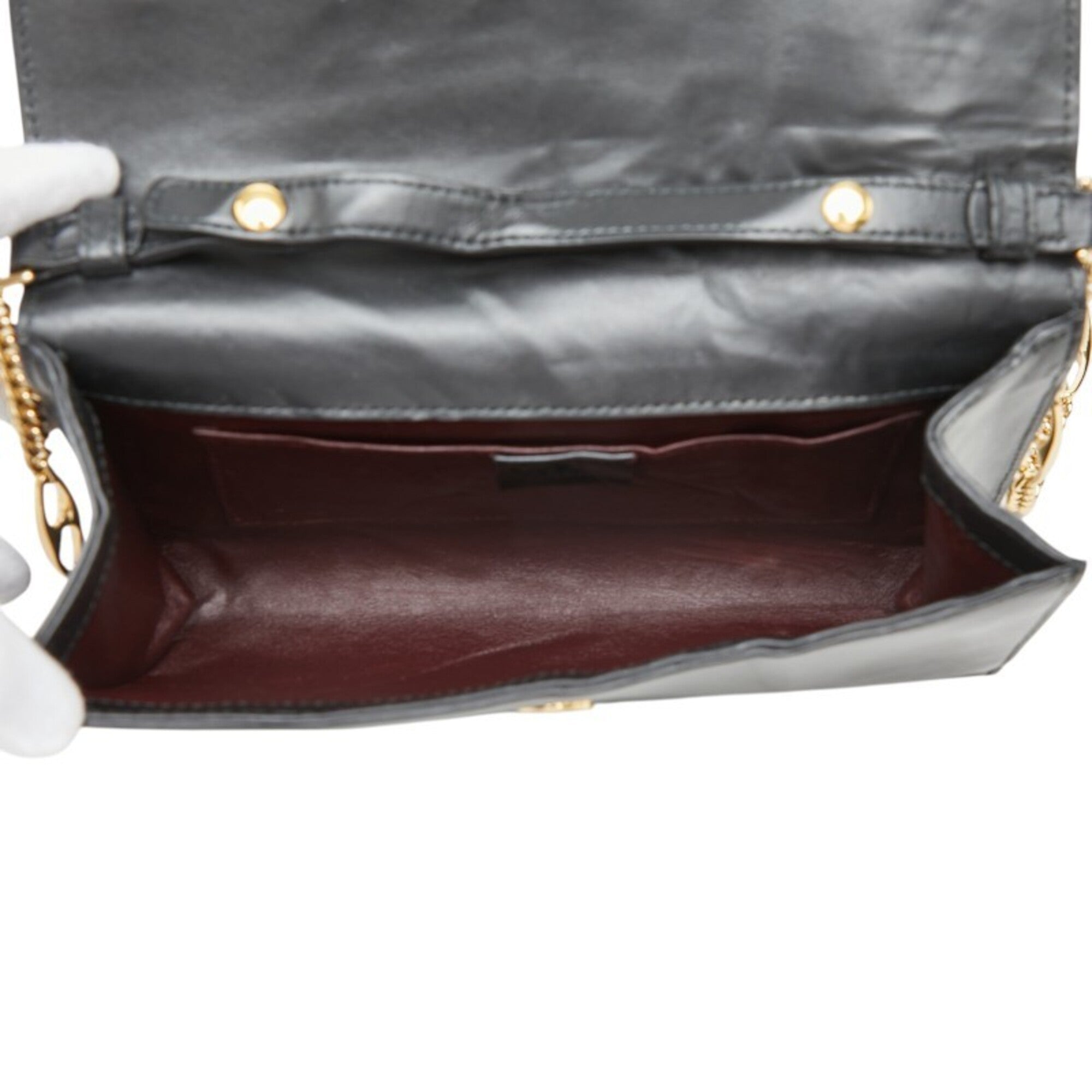 Gucci Black Leather Handbag Shoulder Bag (Pre-Owned)
