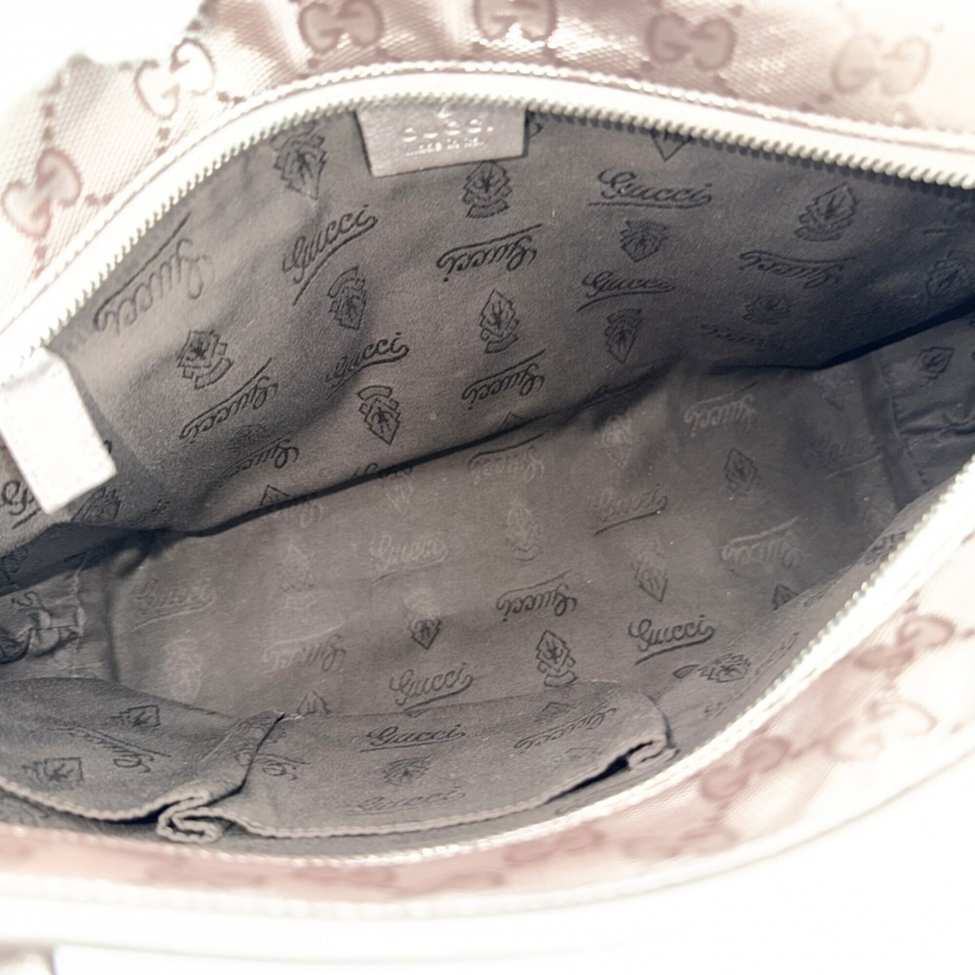 Gucci Metallic Gray Pvc Leather Handbag Tote Bag (Pre-Owned)