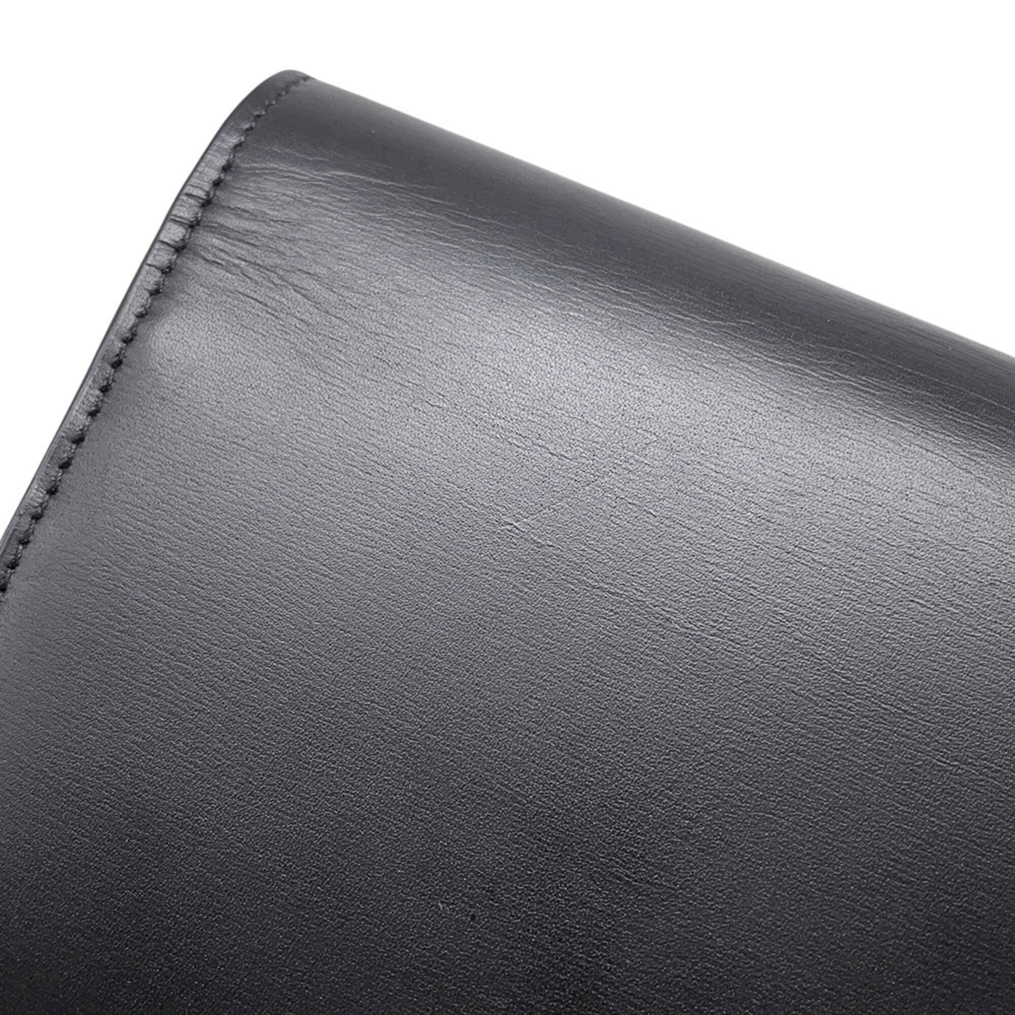 Yves Saint Laurent Black Leather Chain/Shoulder Wallet (Pre-Owned)