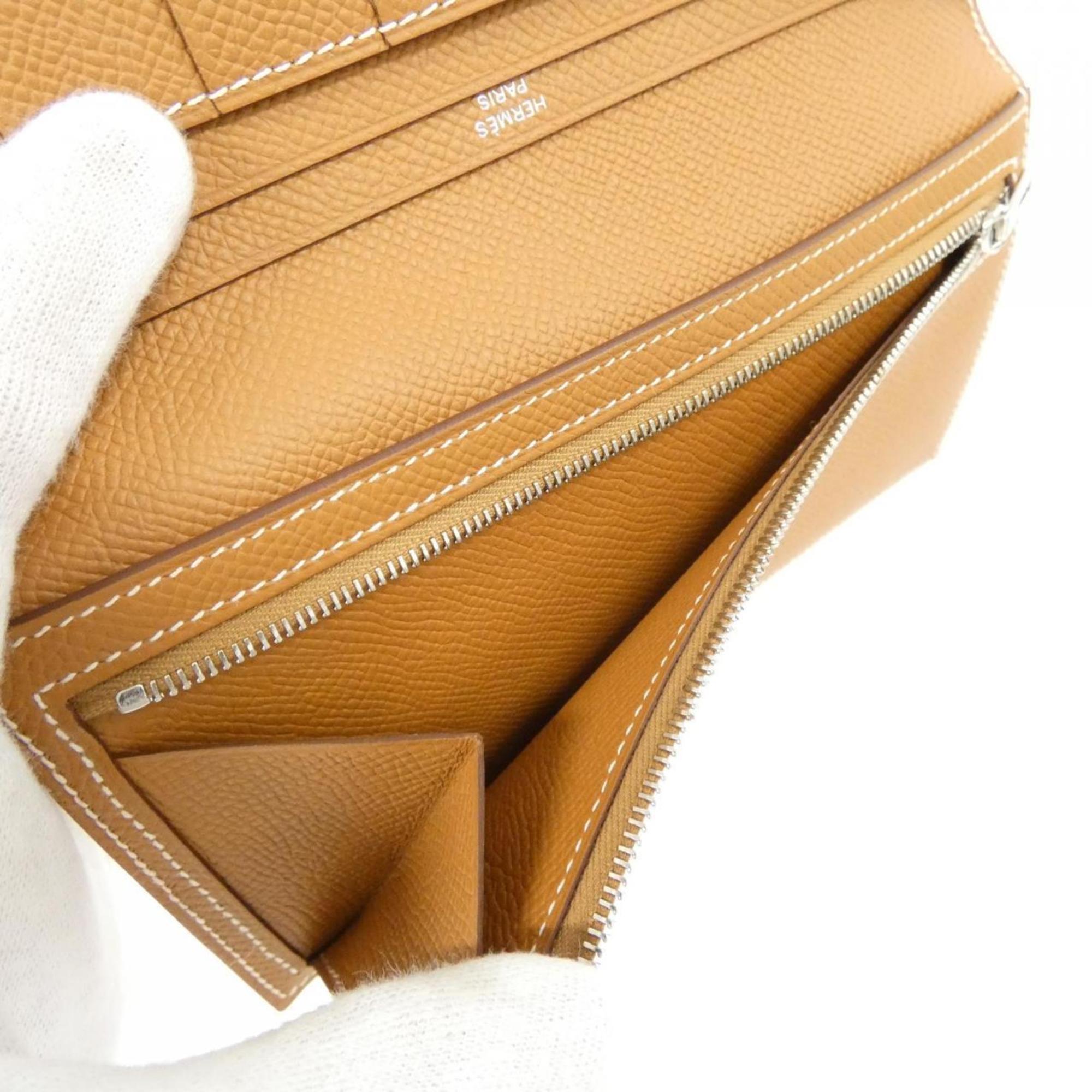 Hermes Gold Epsom Leather Long Wallet (Bi-Fold) (Pre-Owned)