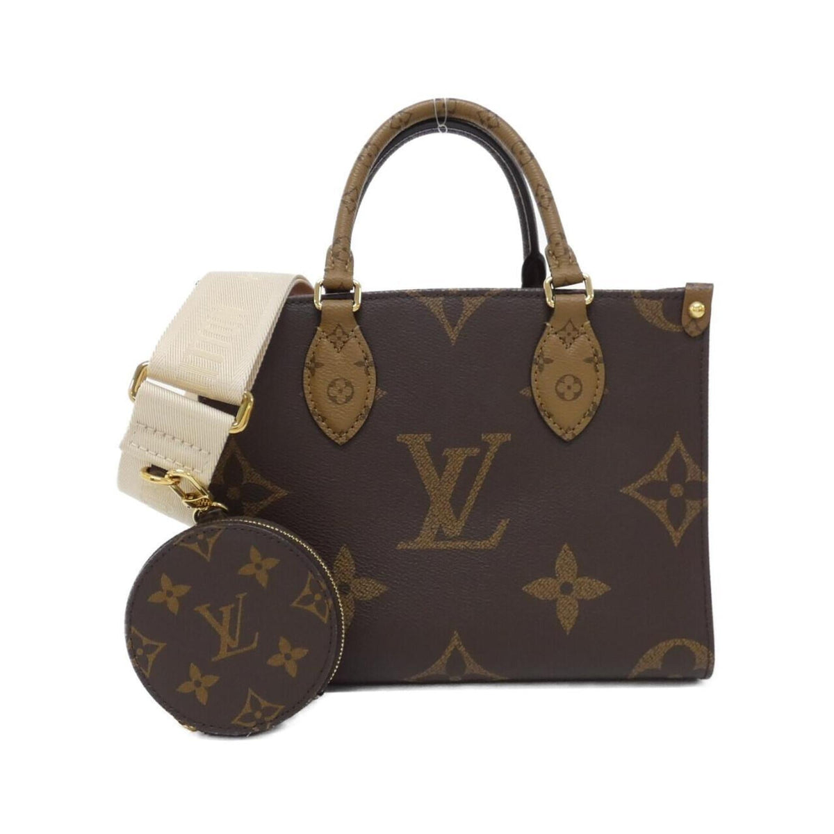Louis Vuitton Marron Coated Canvas Handbag Pouch (Pre-Owned)