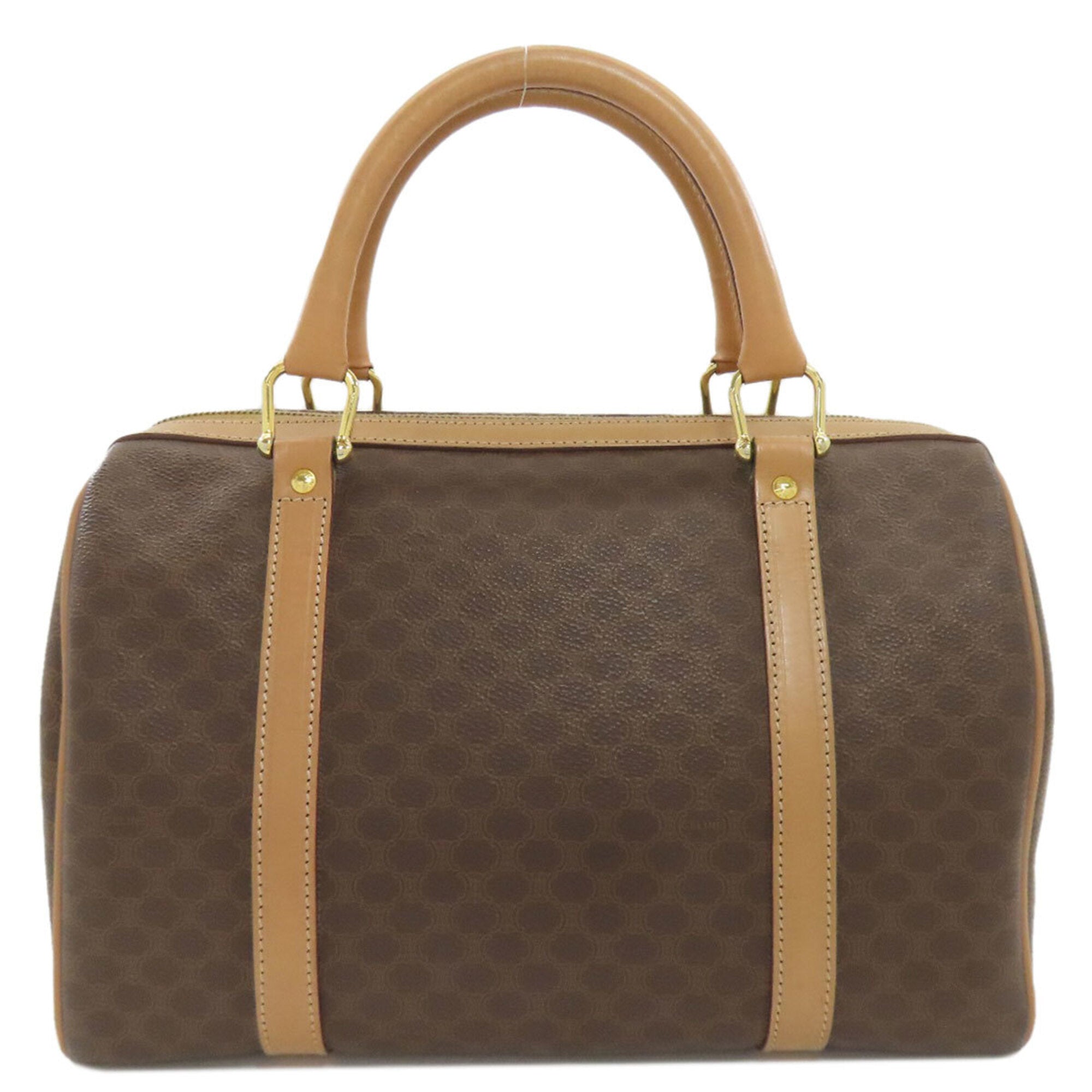 Celine Brown Pvc Leather Boston Bag Handbag (Pre-Owned)