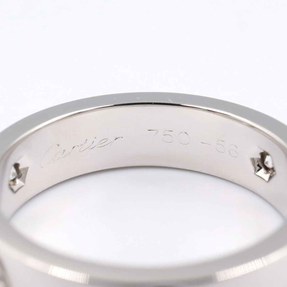 Cartier Silver Clear White Gold (18K) Band Ring (Pre-Owned)
