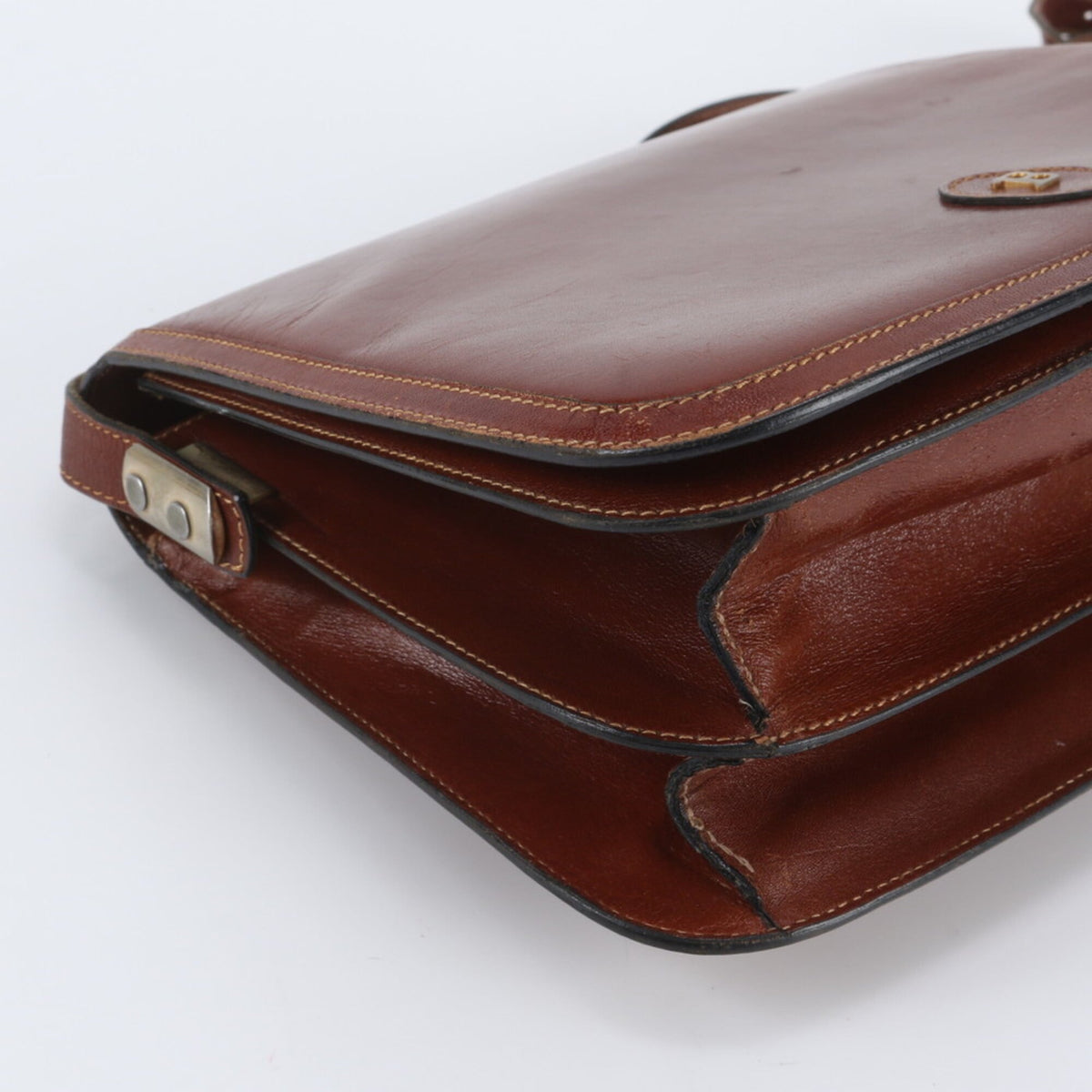 Bally Brown Leather Crossbody Bag Handbag Shoulder Bag Tote Bag (Pre-Owned)