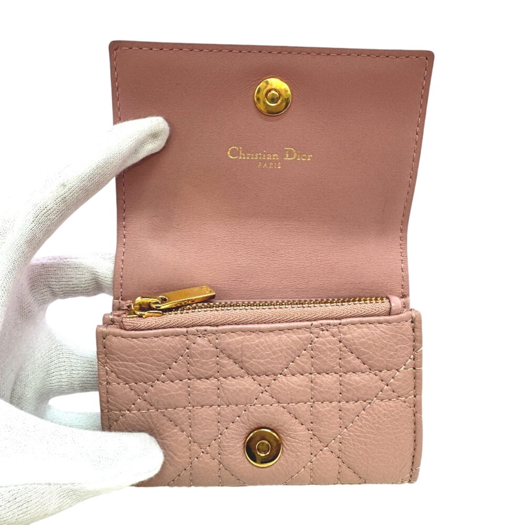 Christian Dior Pink Leather Wallet (Bi-Fold) (Pre-Owned)