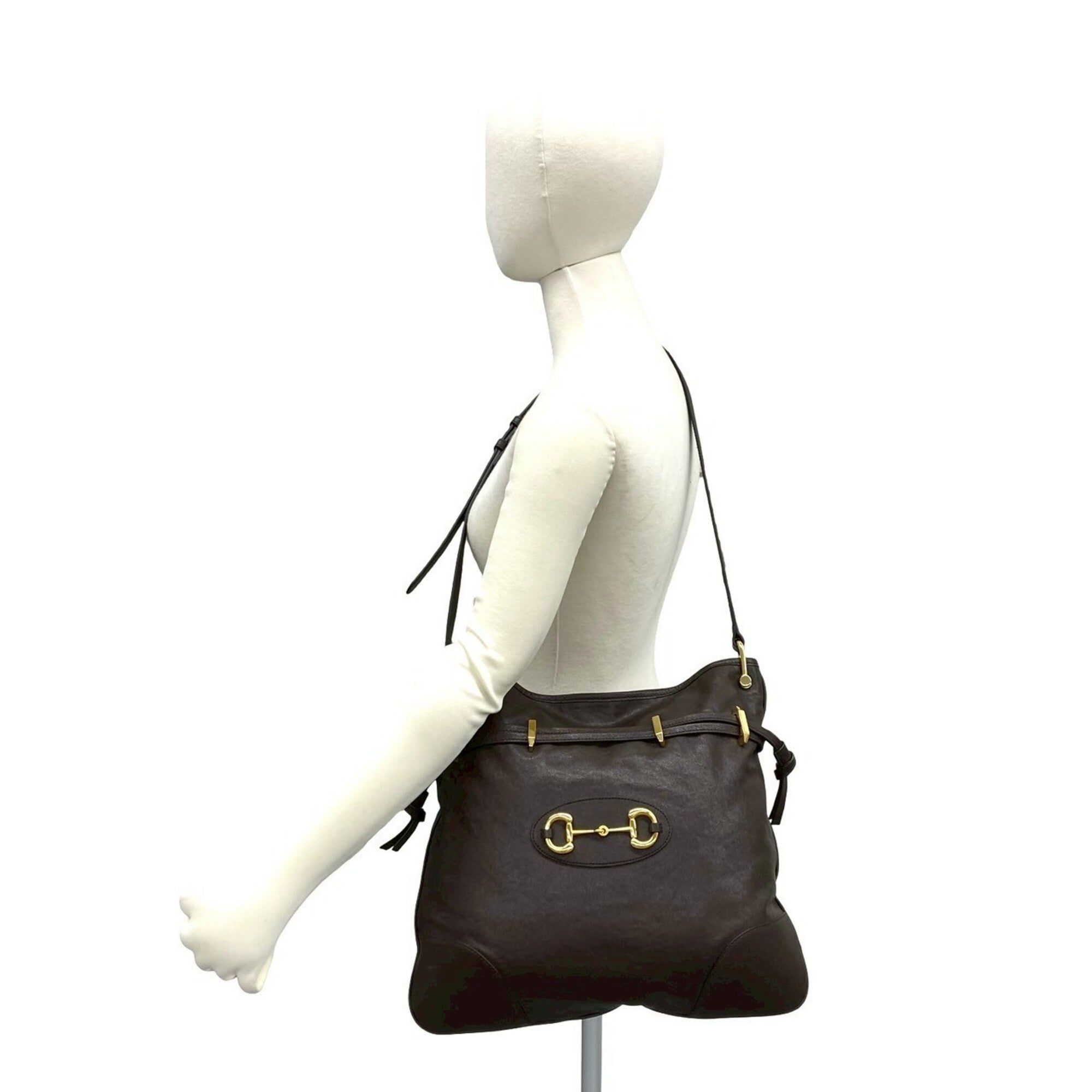 Gucci Brown Leather Shoulder Bag Sling Bag (Pre-Owned)