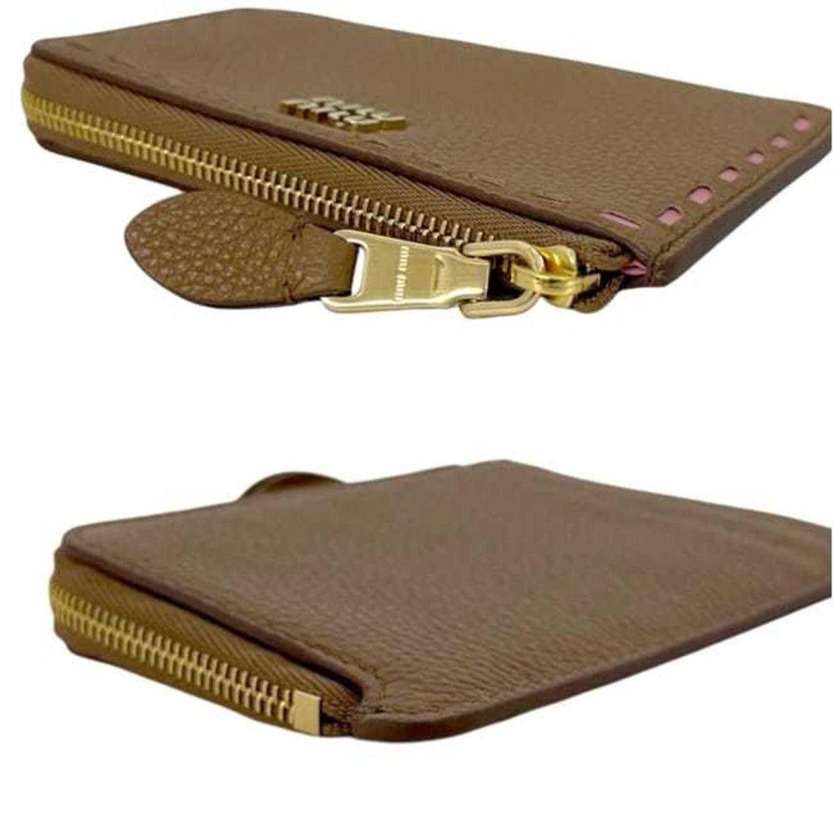 Miu Miu Brown Leather Coin Purse/Coin Case (Pre-Owned)
