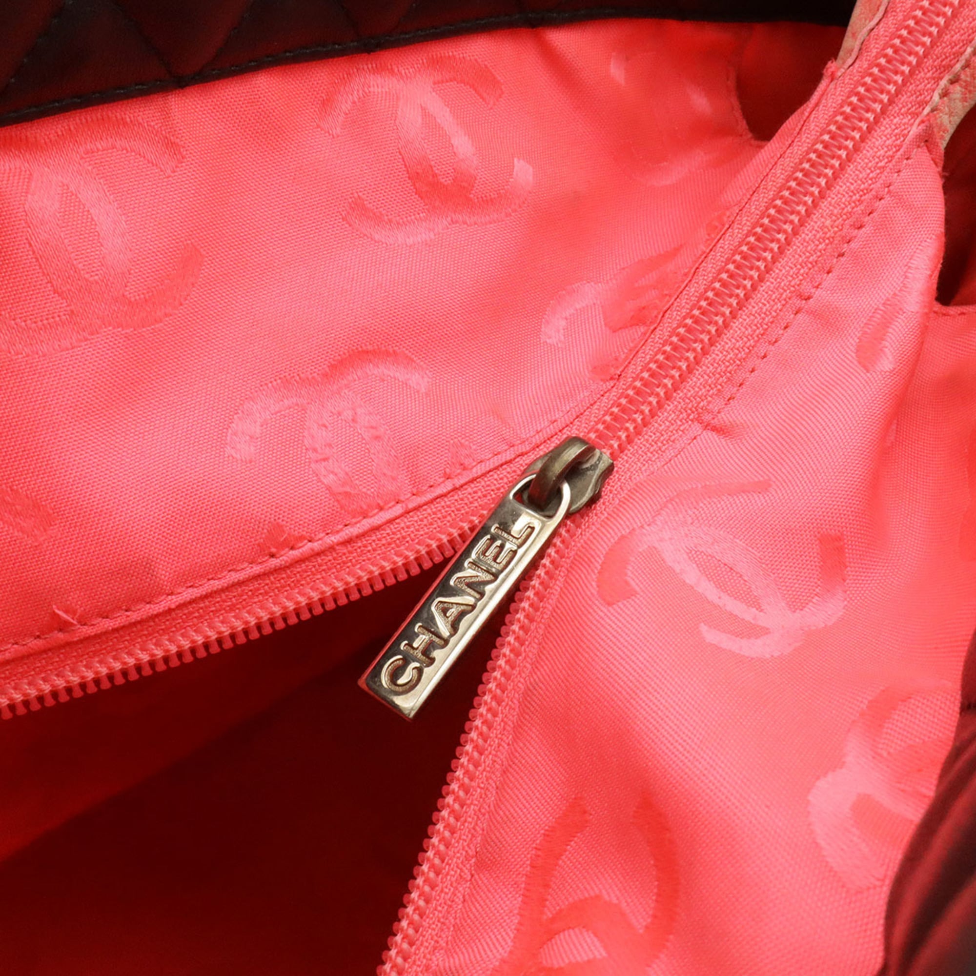 Chanel Black Pink Cambon Ligne Shoulder Bag Tote Bag (Pre-Owned)