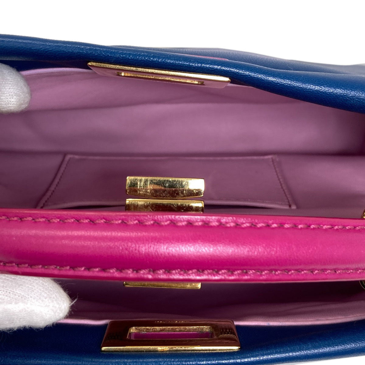 Fendi Blue Purple Leather Handbag (Pre-Owned)