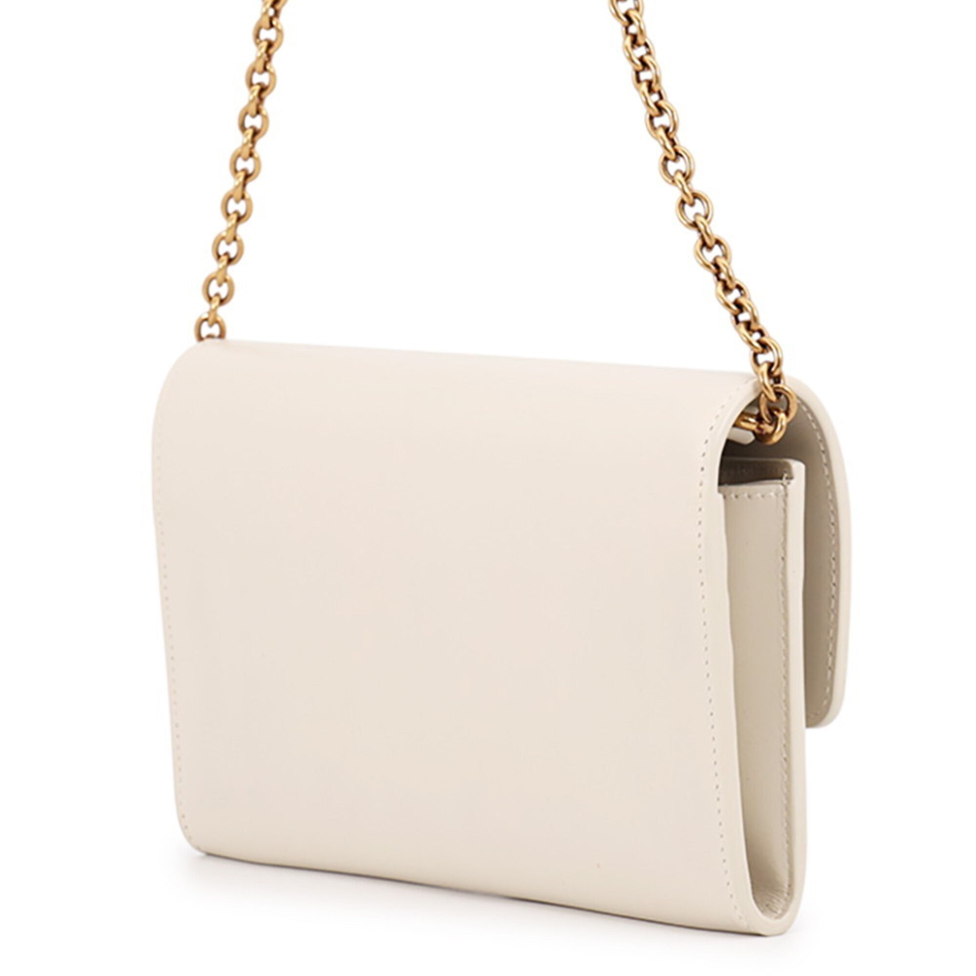 Saint Laurent White Chain/Shoulder Wallet (Pre-Owned)