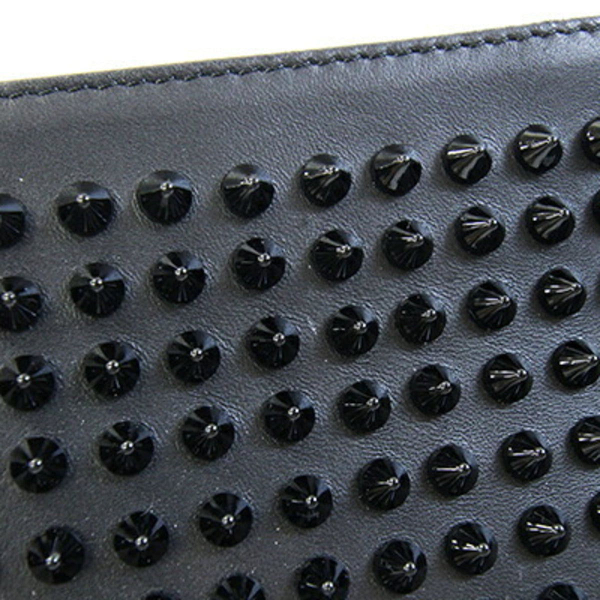 Christian Louboutin Black Leather Clutch Bag Shoulder Bag (Pre-Owned)