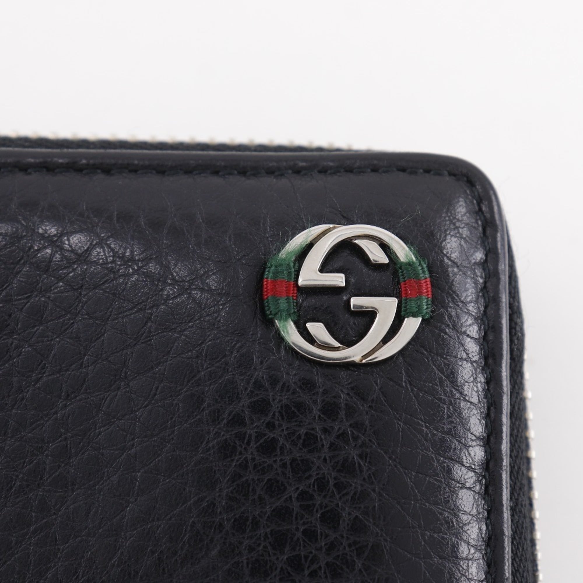 Gucci Black Leather Long Wallet (Bi-Fold) (Pre-Owned)