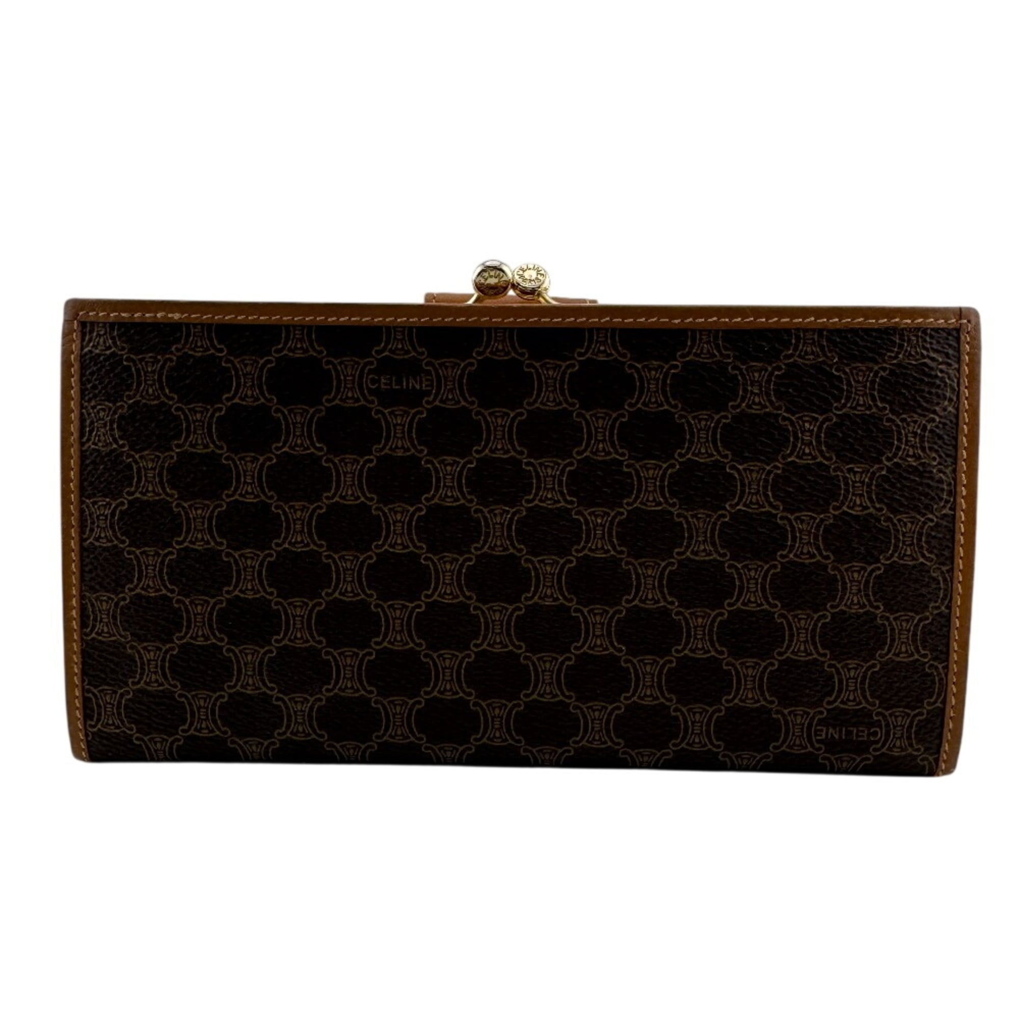 Celine Brown Leather Long Wallet (Bi-Fold) (Pre-Owned)