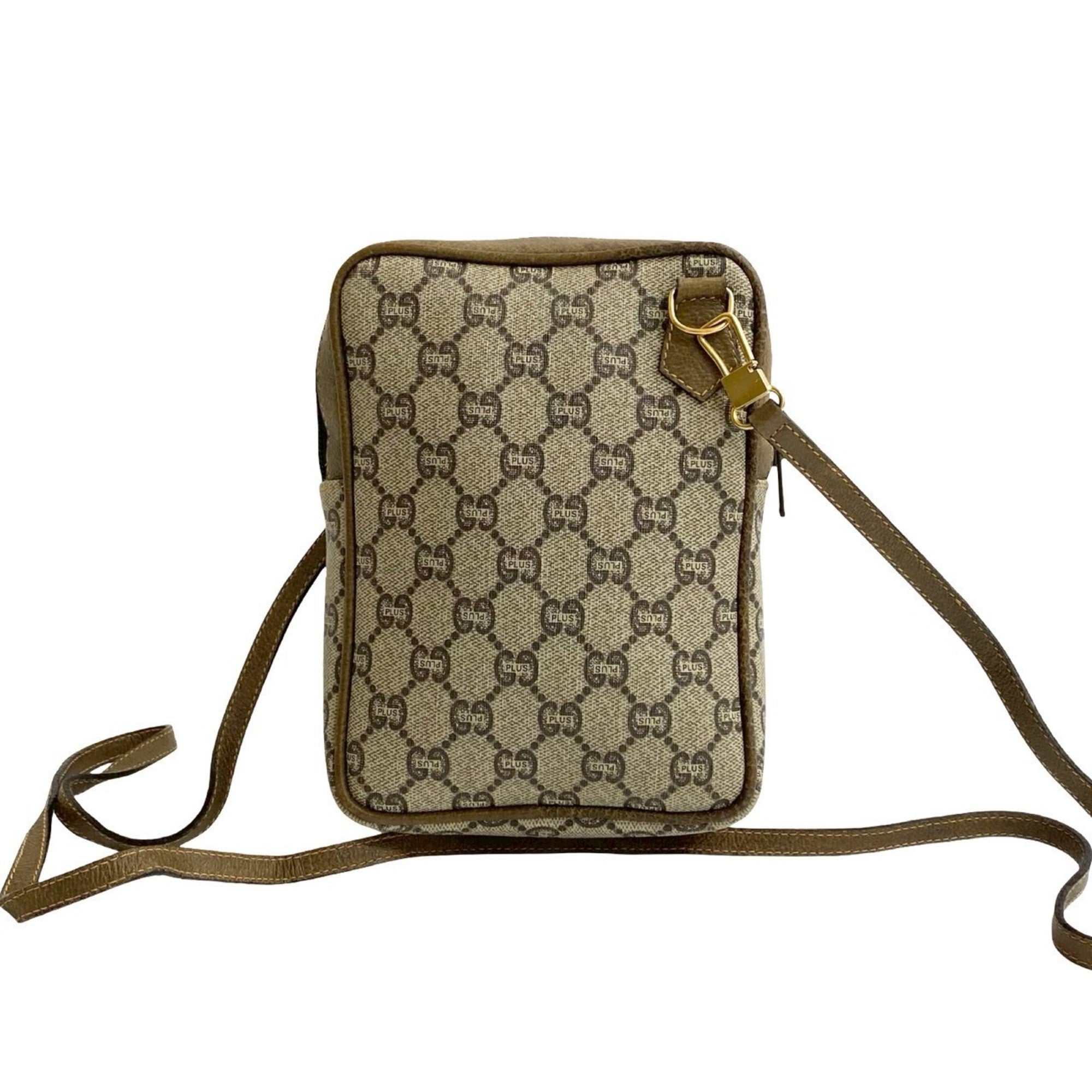 Gucci Brown Leather Pvc Pochette Shoulder Bag (Pre-Owned)