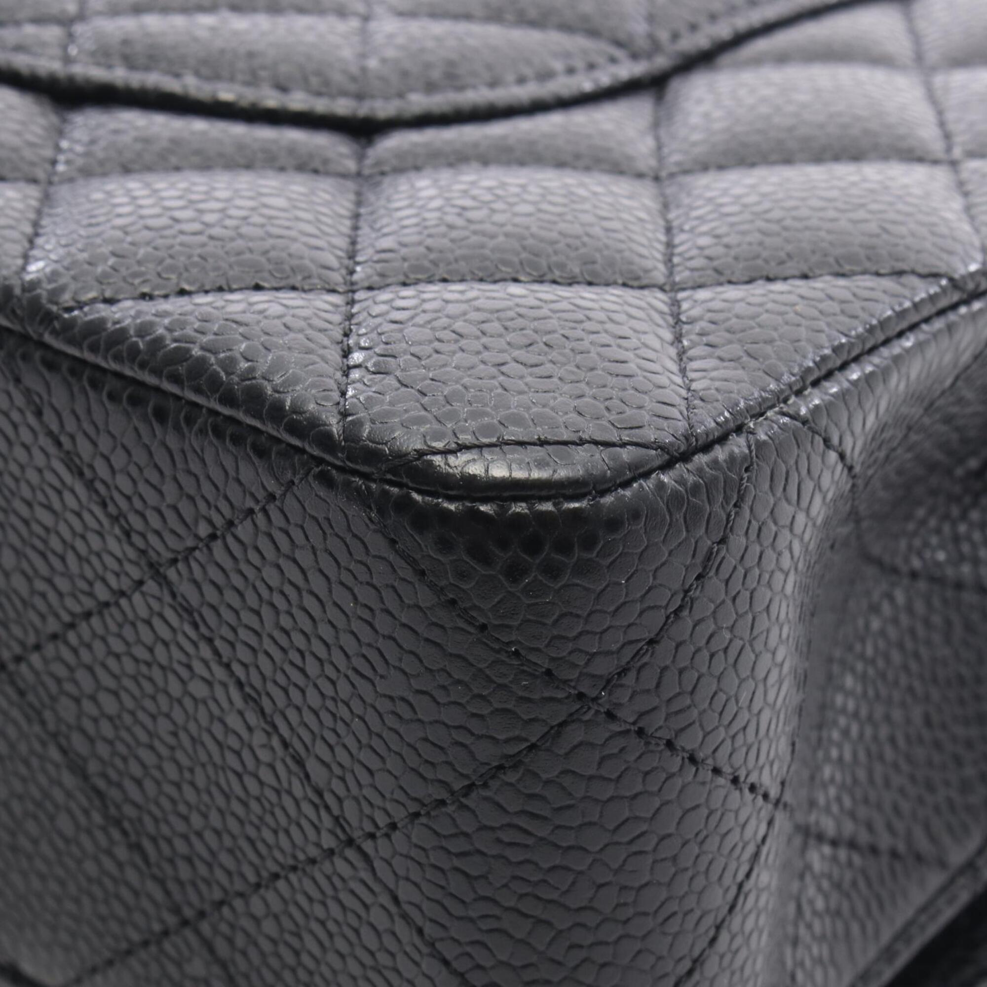 Chanel Black Grained Calfskin Handbag Shoulder Bag (Pre-Owned)