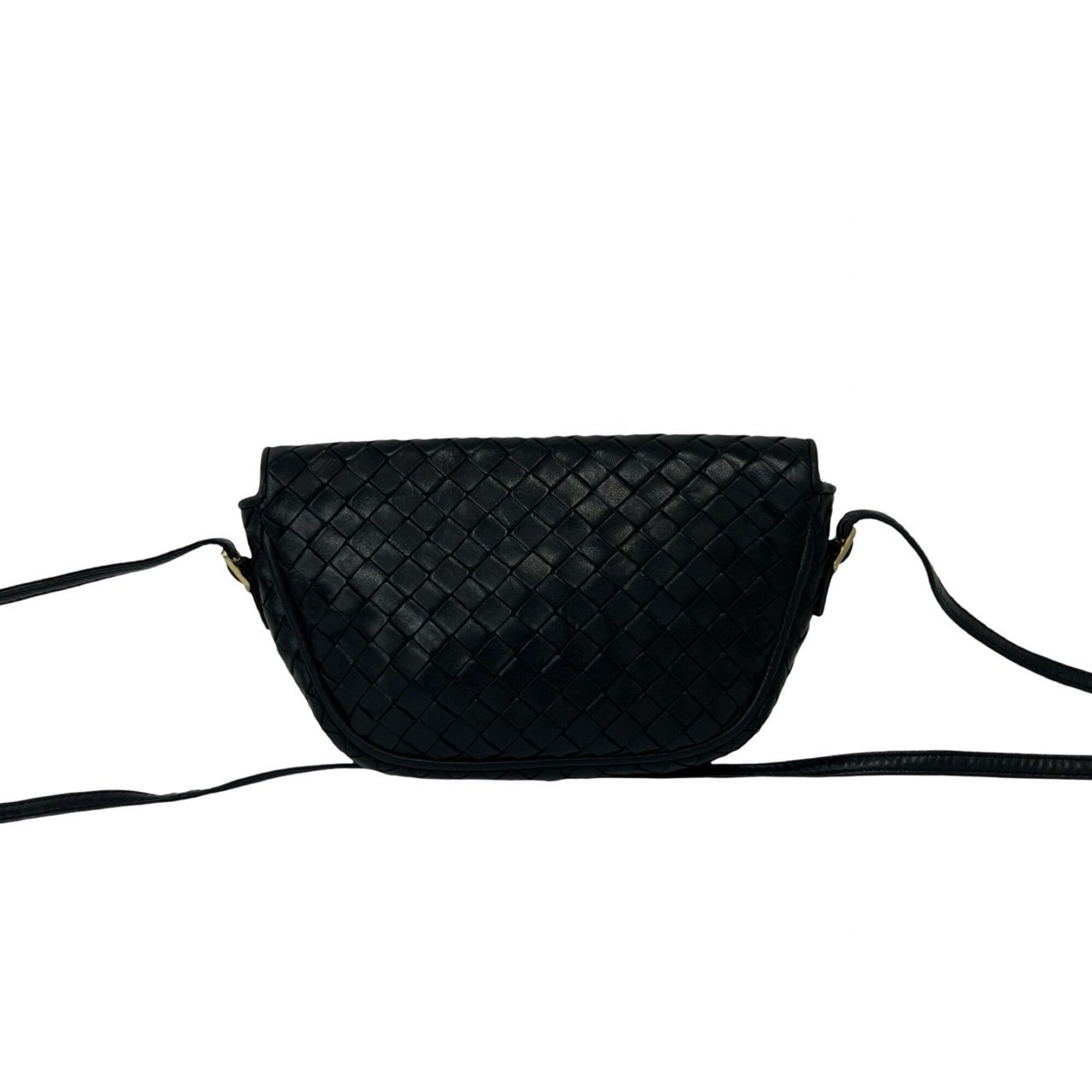 Bottega Veneta Black Leather Pochette Shoulder Bag (Pre-Owned)