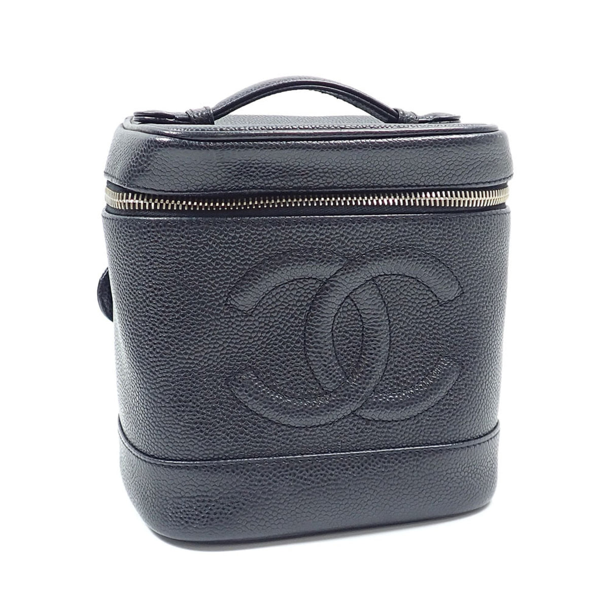 Chanel Black Grained Calfskin Pouch Vanity Bag (Pre-Owned)