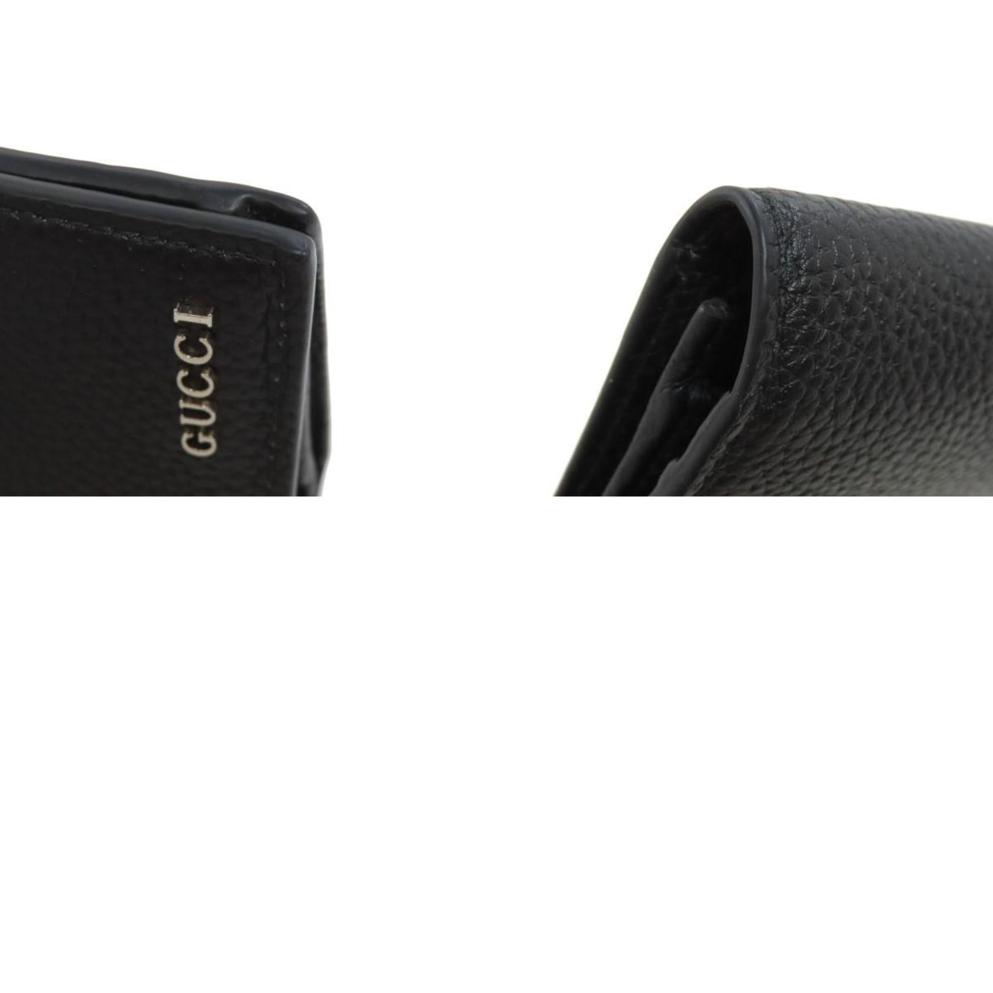 Gucci Black Leather Long Wallet (Bi-Fold) (Pre-Owned)