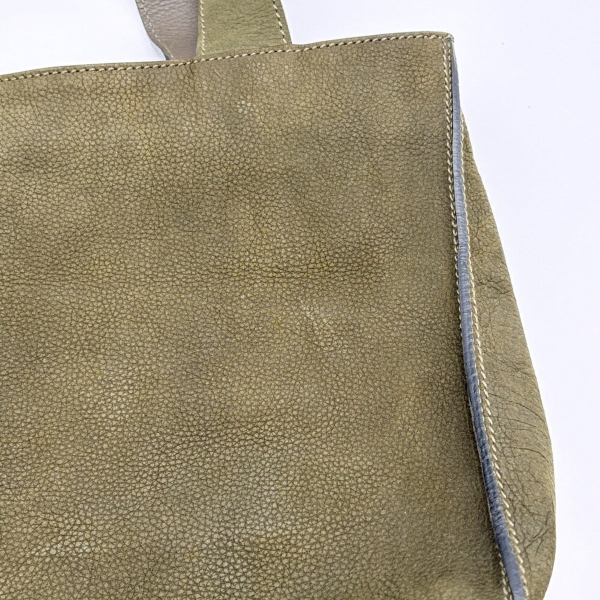 Bally Green Khaki Suede Leather Shoulder Bag Tote Bag (Pre-Owned)