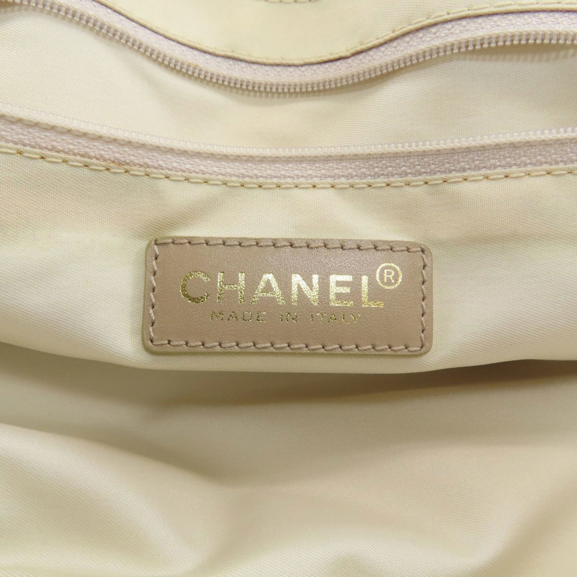 Chanel Beige Nylon Jacquard Tote Bag (Pre-Owned)