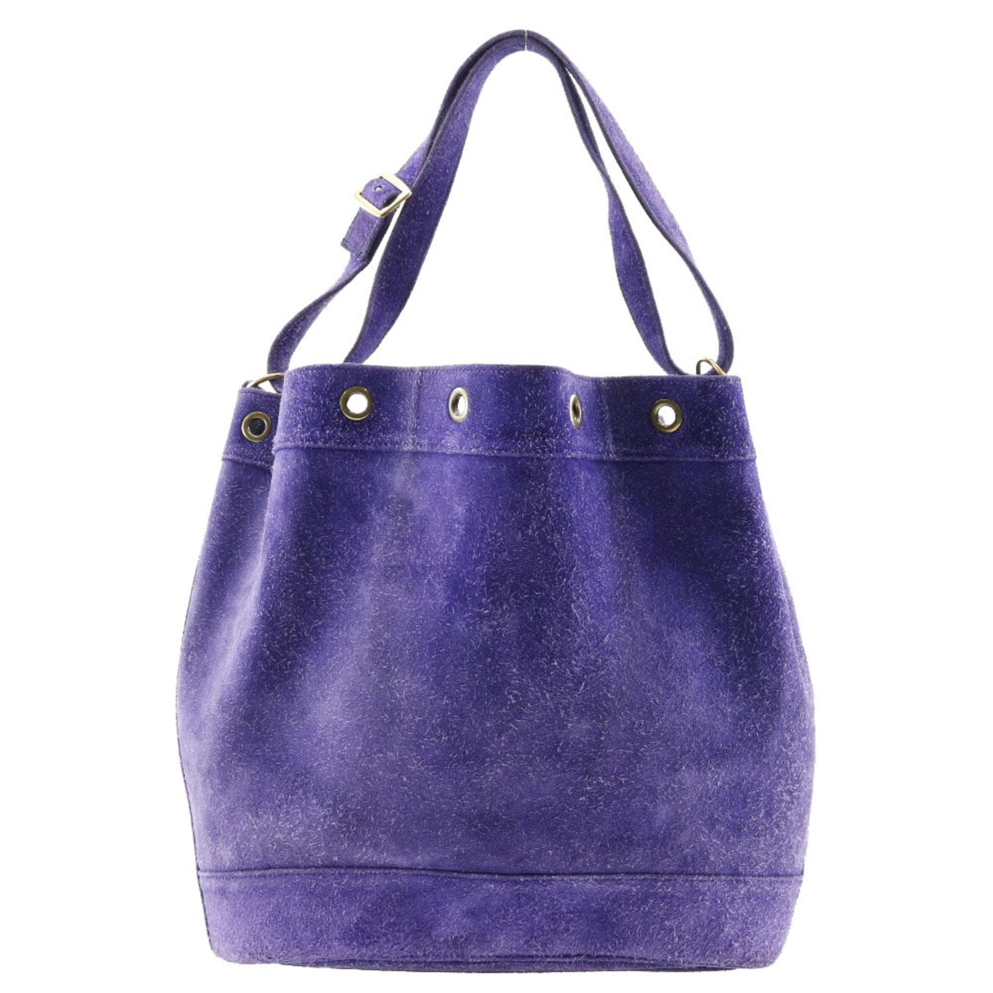 Hermes Purple Suede Shoulder Bag (Pre-Owned)