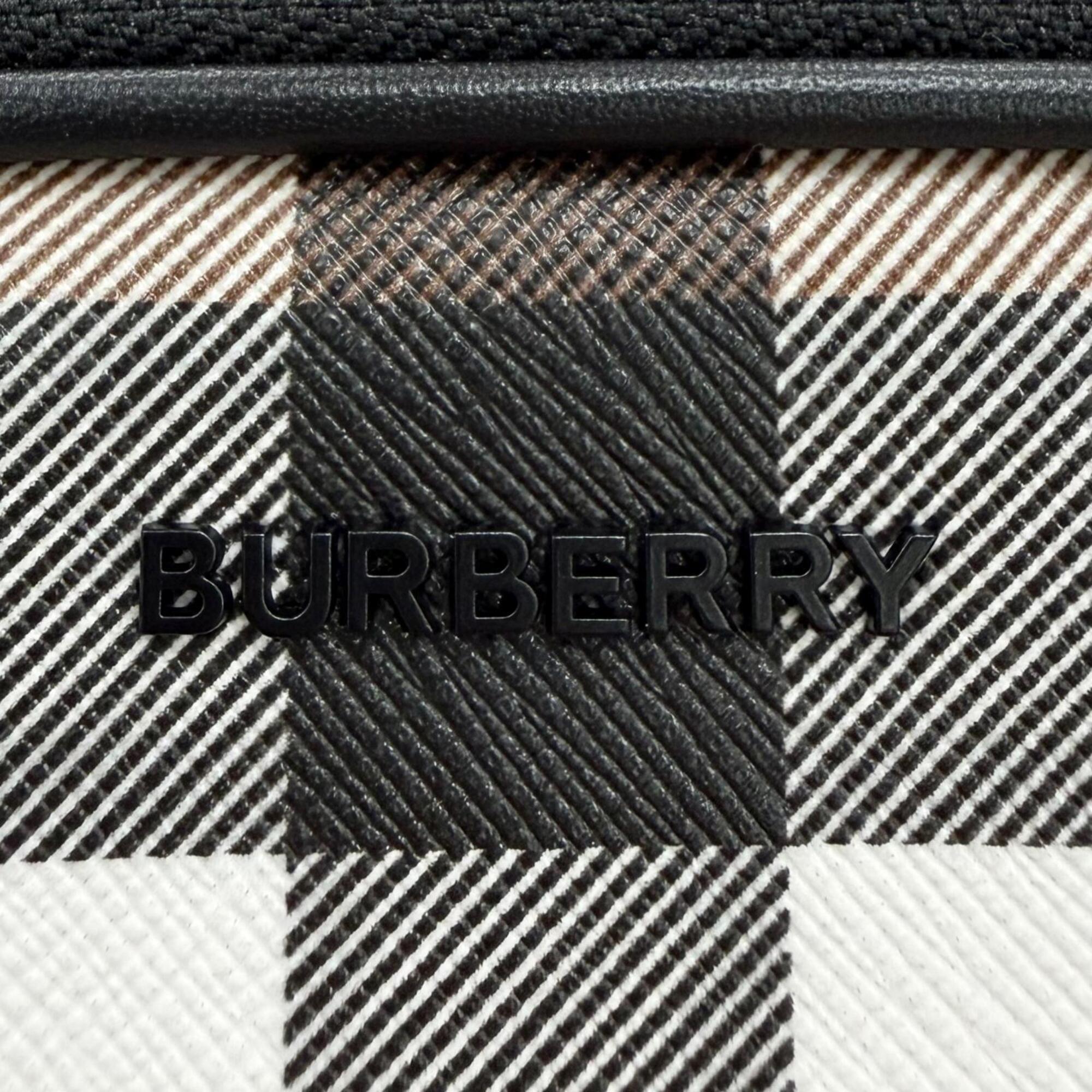 Burberry Brown Elastane Cotton Leather Polyester Shoulder Bag (Pre-Owned)