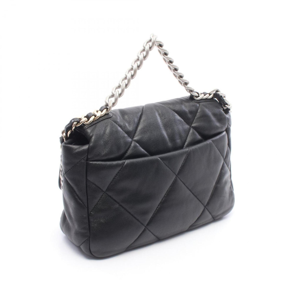 Chanel Black Leather Handbag Shoulder Bag (Pre-Owned)