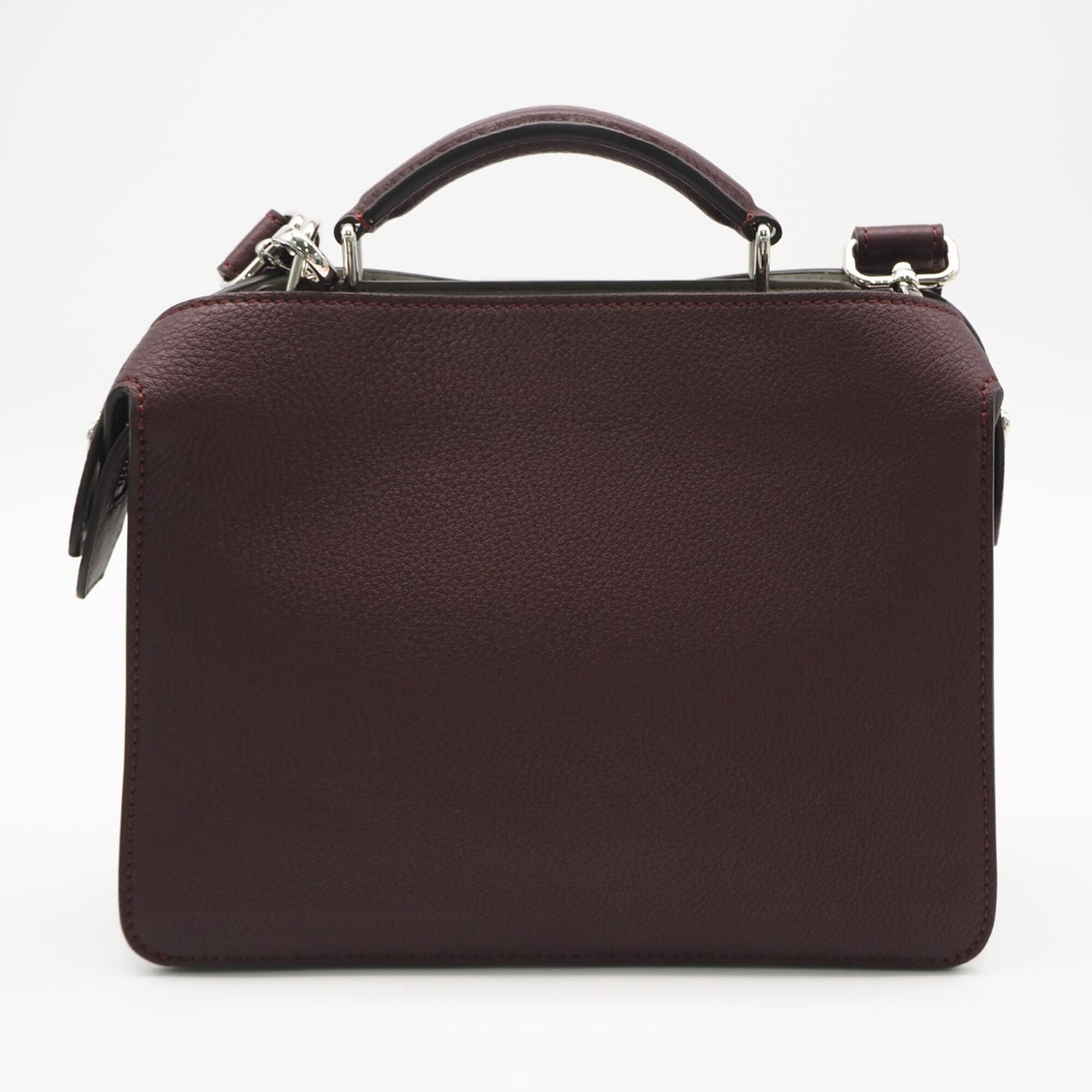 Fendi Peekaboo Bordeaux Leather Handbag (Pre-Owned)