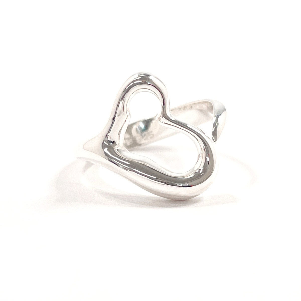 Tiffany Open Heart Silver Silver 925 Band Ring (Pre-Owned)