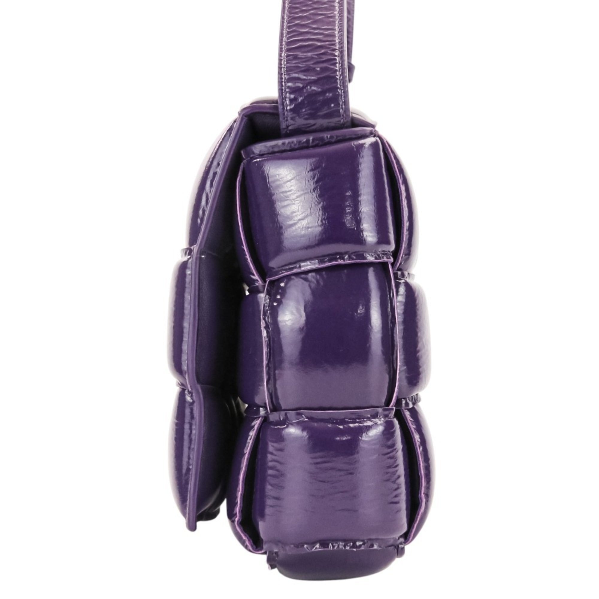 Bottega Veneta Purple Patent Leather Shoulder Bag (Pre-Owned)
