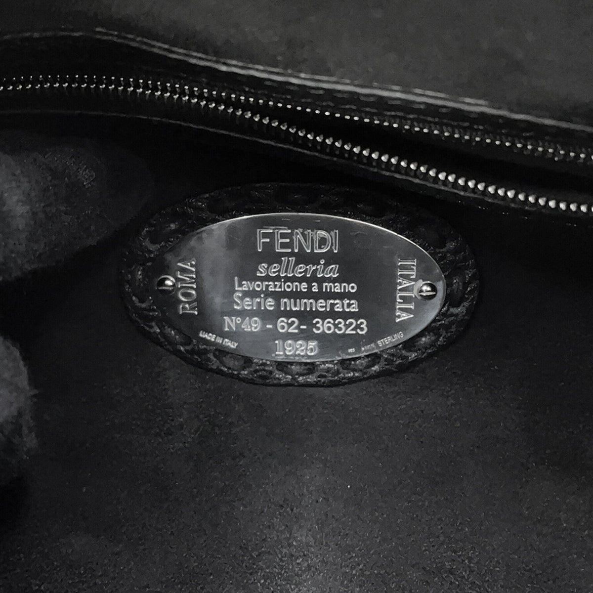 Fendi Selleria Black Leather Handbag Shoulder Bag (Pre-Owned)
