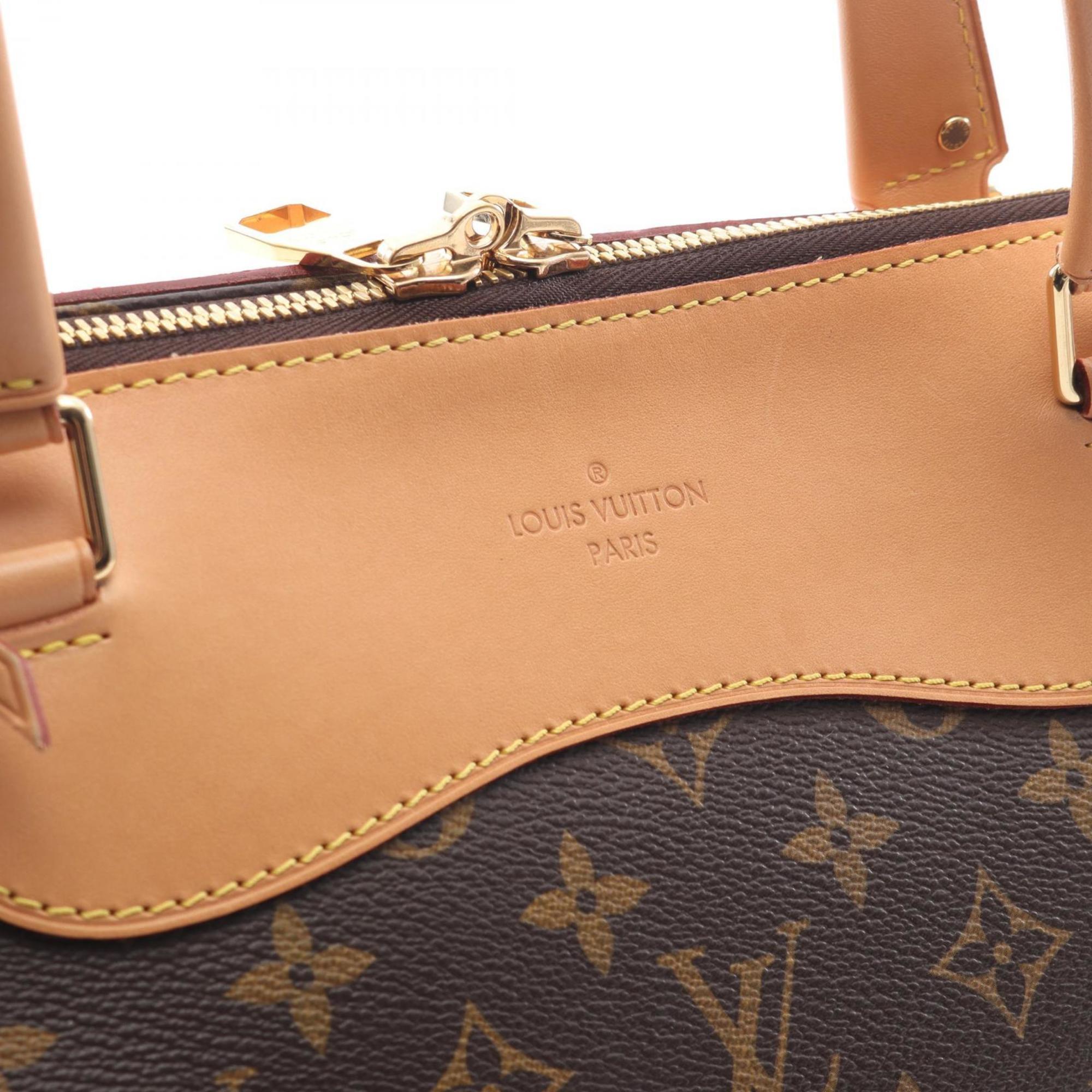 Louis Vuitton Brown Monogram Coated Canvas Leather Handbag Tote Bag (Pre-Owned)