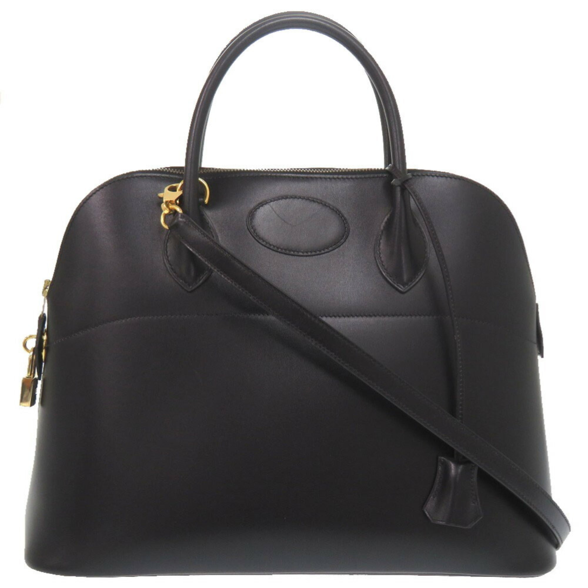 Hermes Black Box Calf Leather Handbag (Pre-Owned)