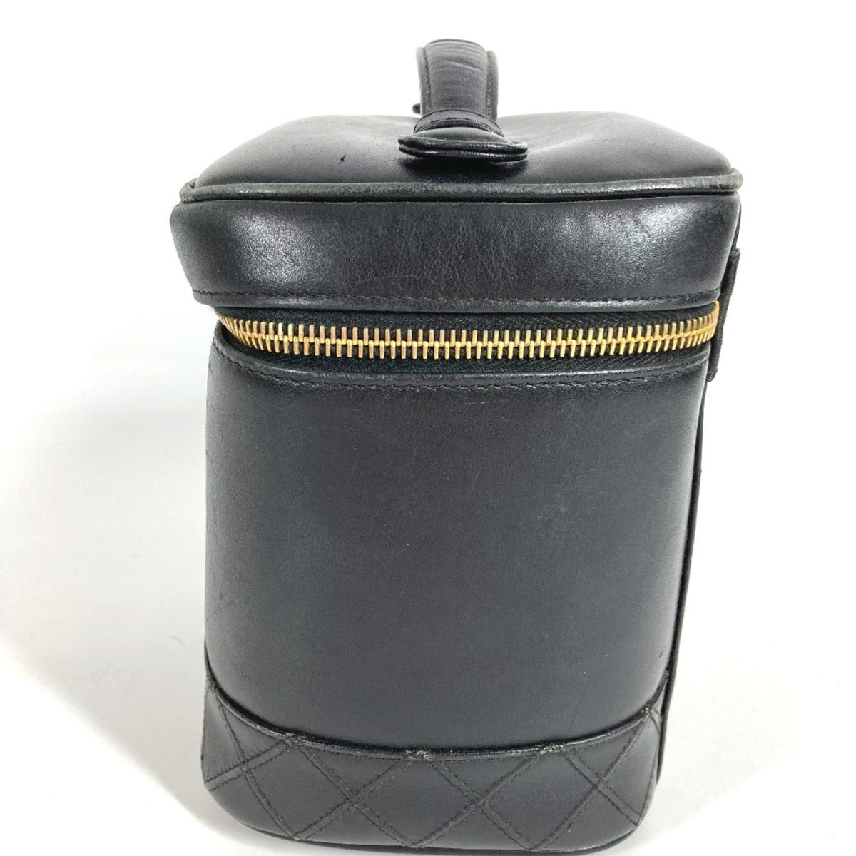 Chanel Black Leather Handbag Pouch Vanity Bag (Pre-Owned)