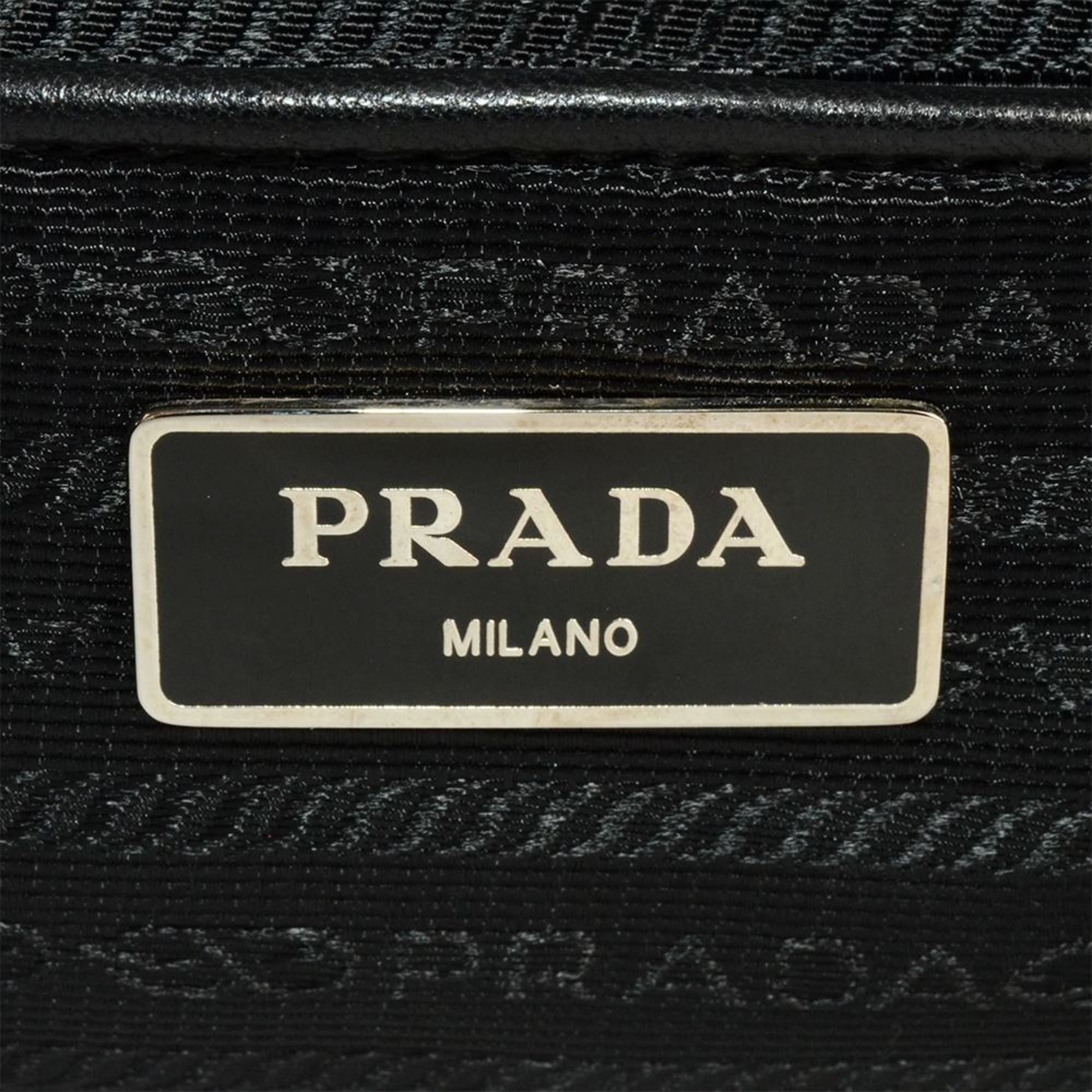 Prada Black Nylon Leather Tote Bag (Pre-Owned)