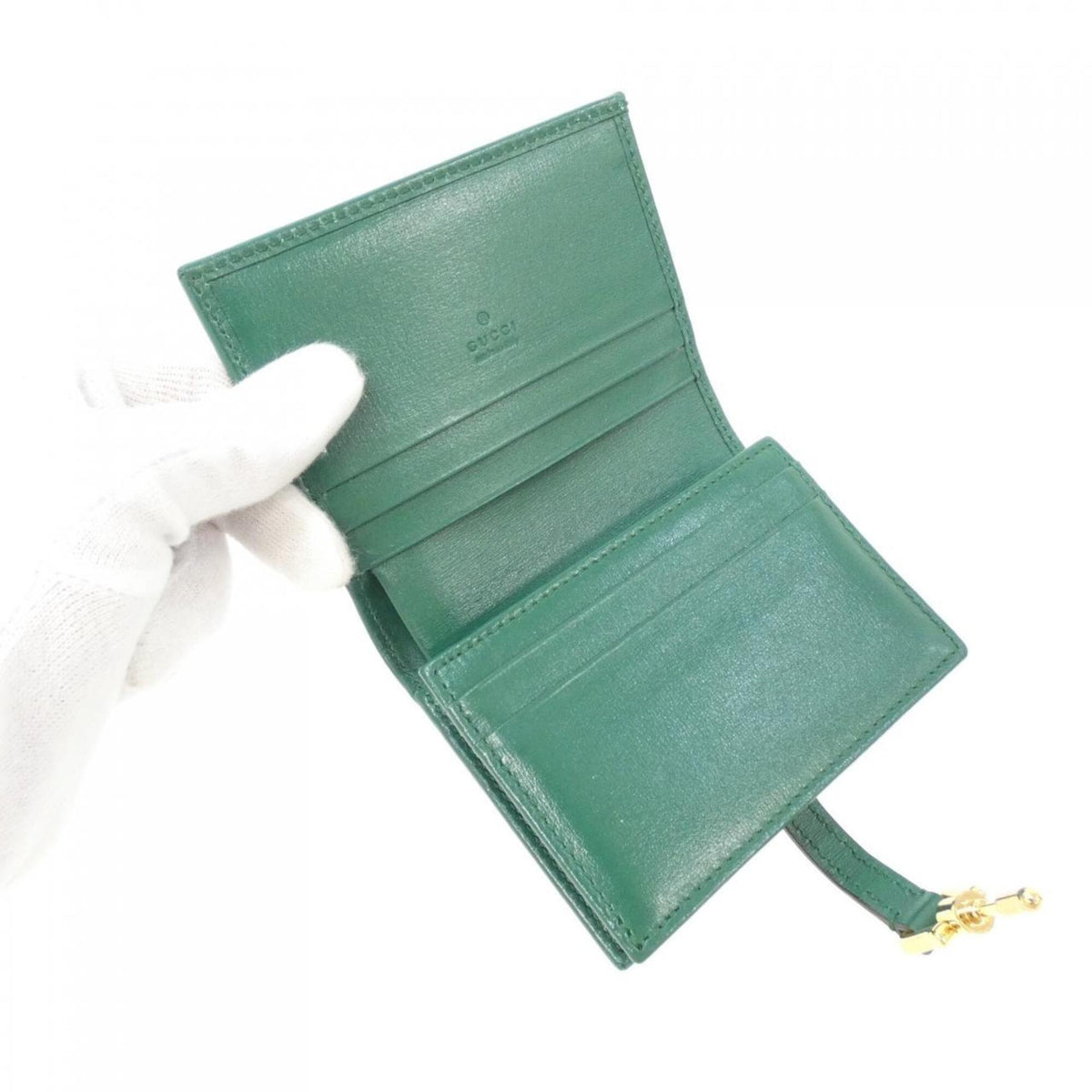 Gucci Emerald Green Leather Wallet (Bi-Fold) (Pre-Owned)