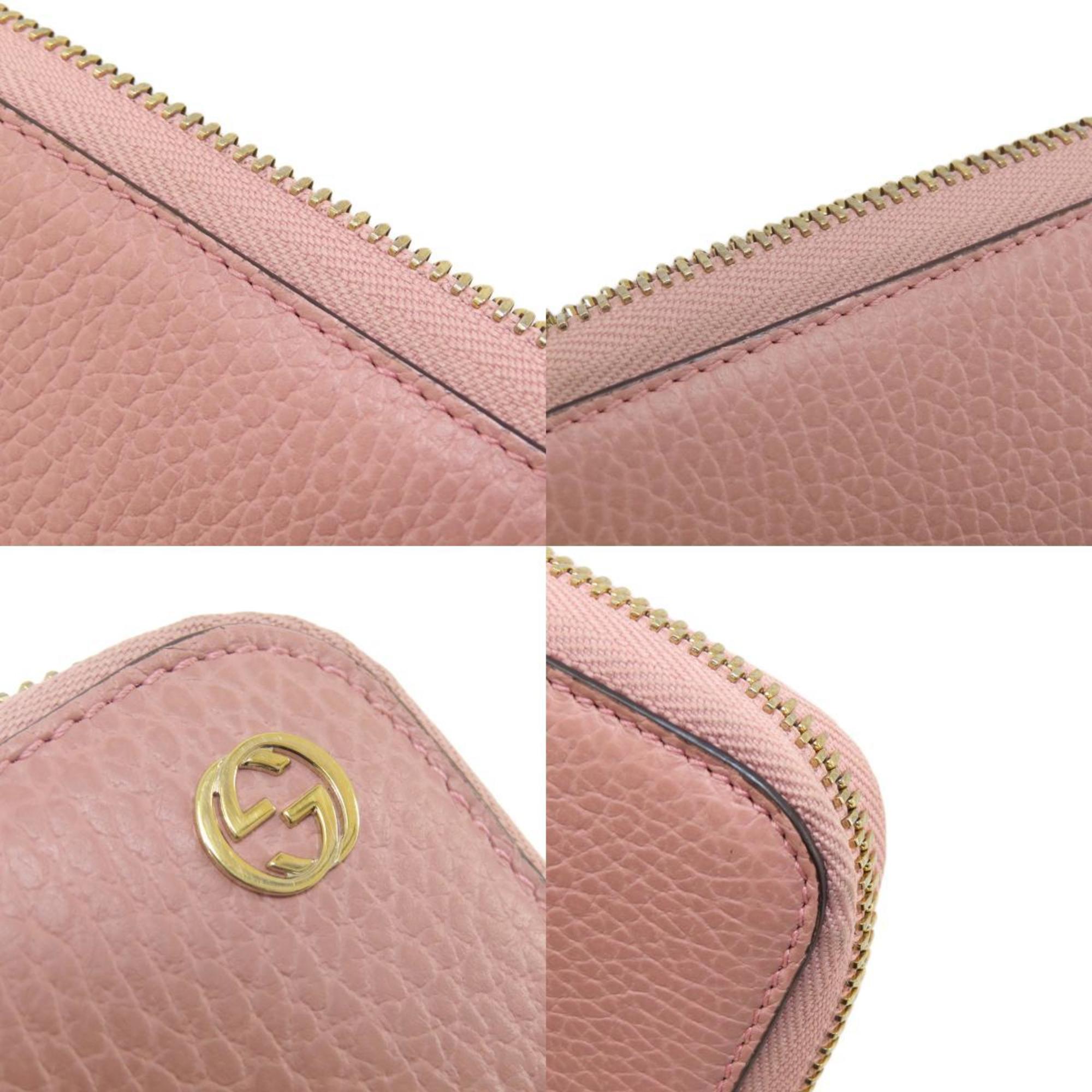 Gucci Pink Leather Long Wallet (Bi-Fold) (Pre-Owned)