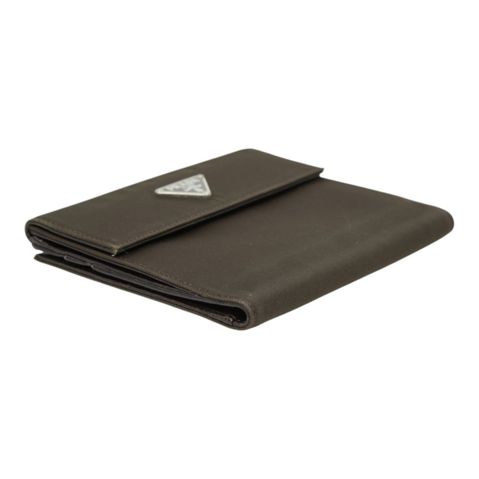 Prada Green Khaki Nylon Leather Wallet (Bi-Fold) (Pre-Owned)