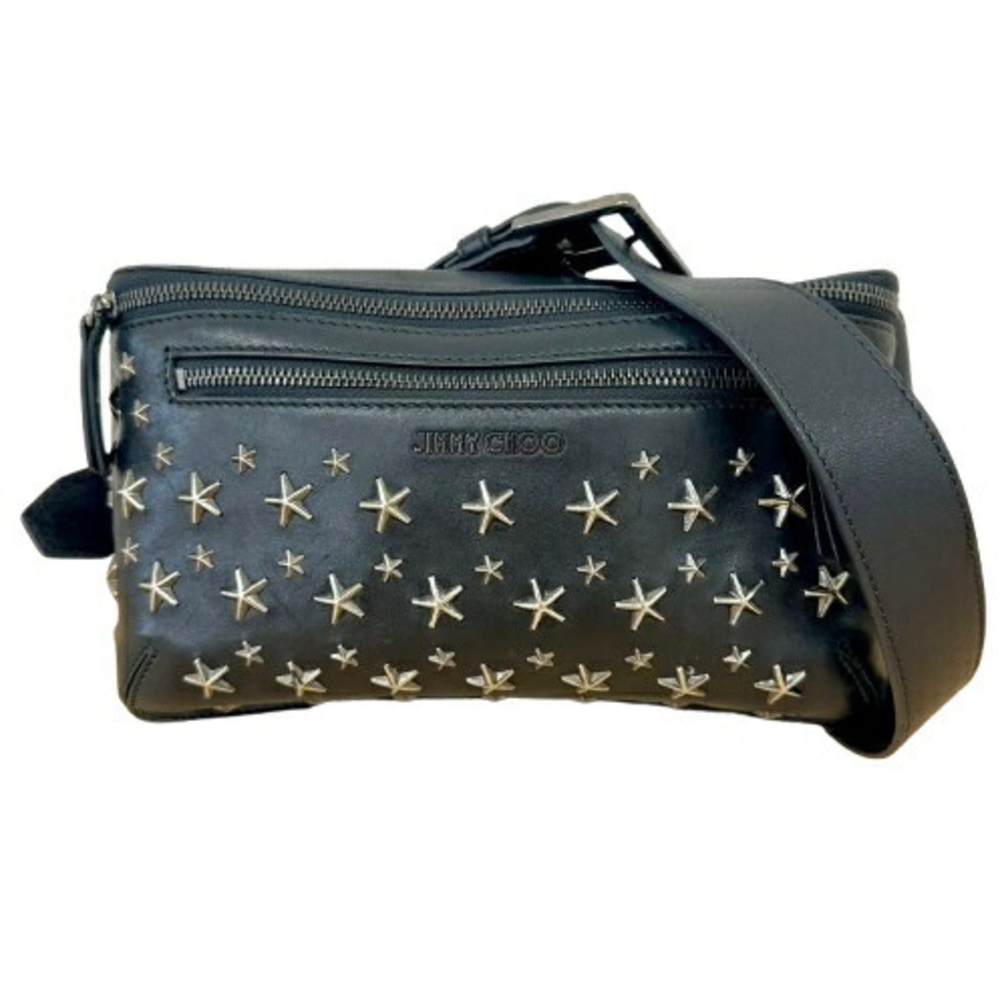 Jimmy Choo Black Leather Fanny Pack Sling Bag (Pre-Owned)