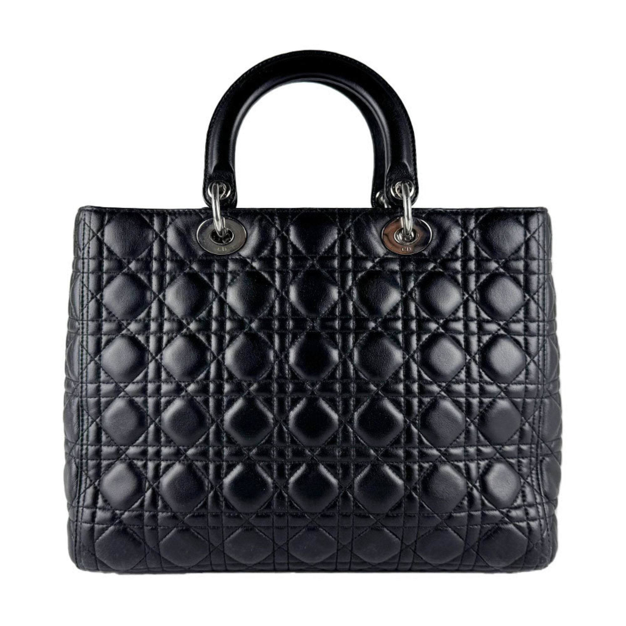 Christian Dior Black Leather Handbag Shoulder Bag (Pre-Owned)